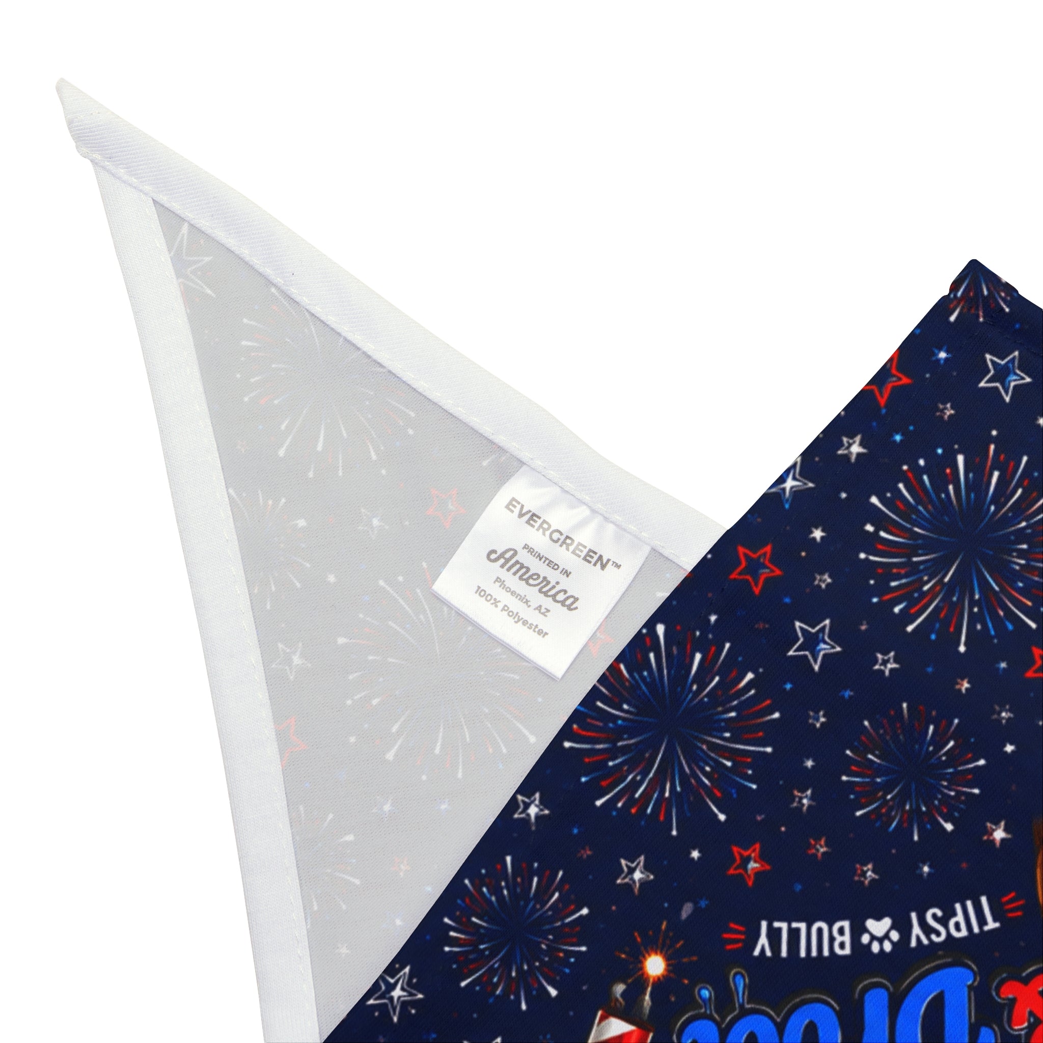 Red, White & Drool 4th of July Dog Bandana (English)