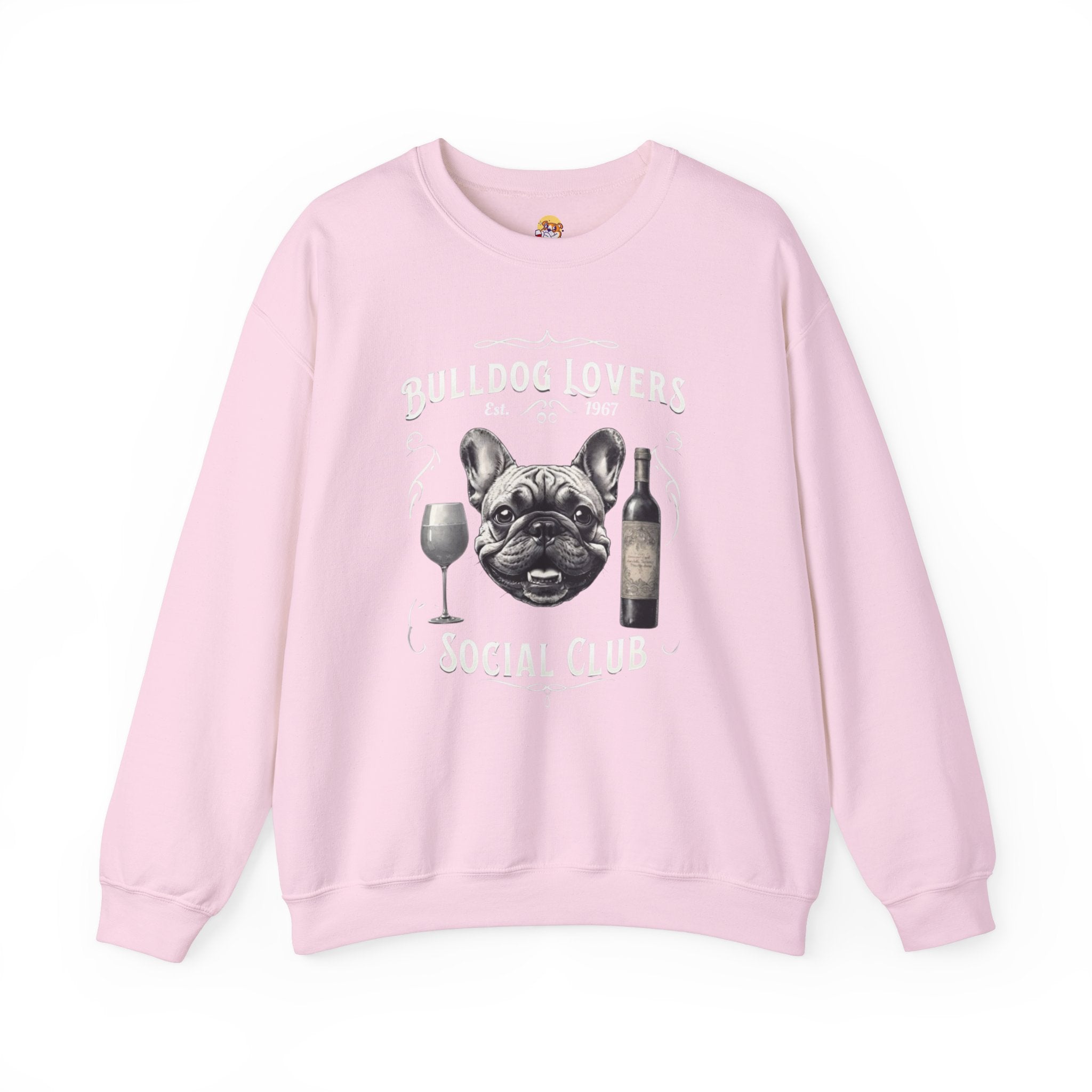 Bulldog Lovers Social Club Unisex Heavy Blend™ Crewneck Sweatshirt (French/Wine)