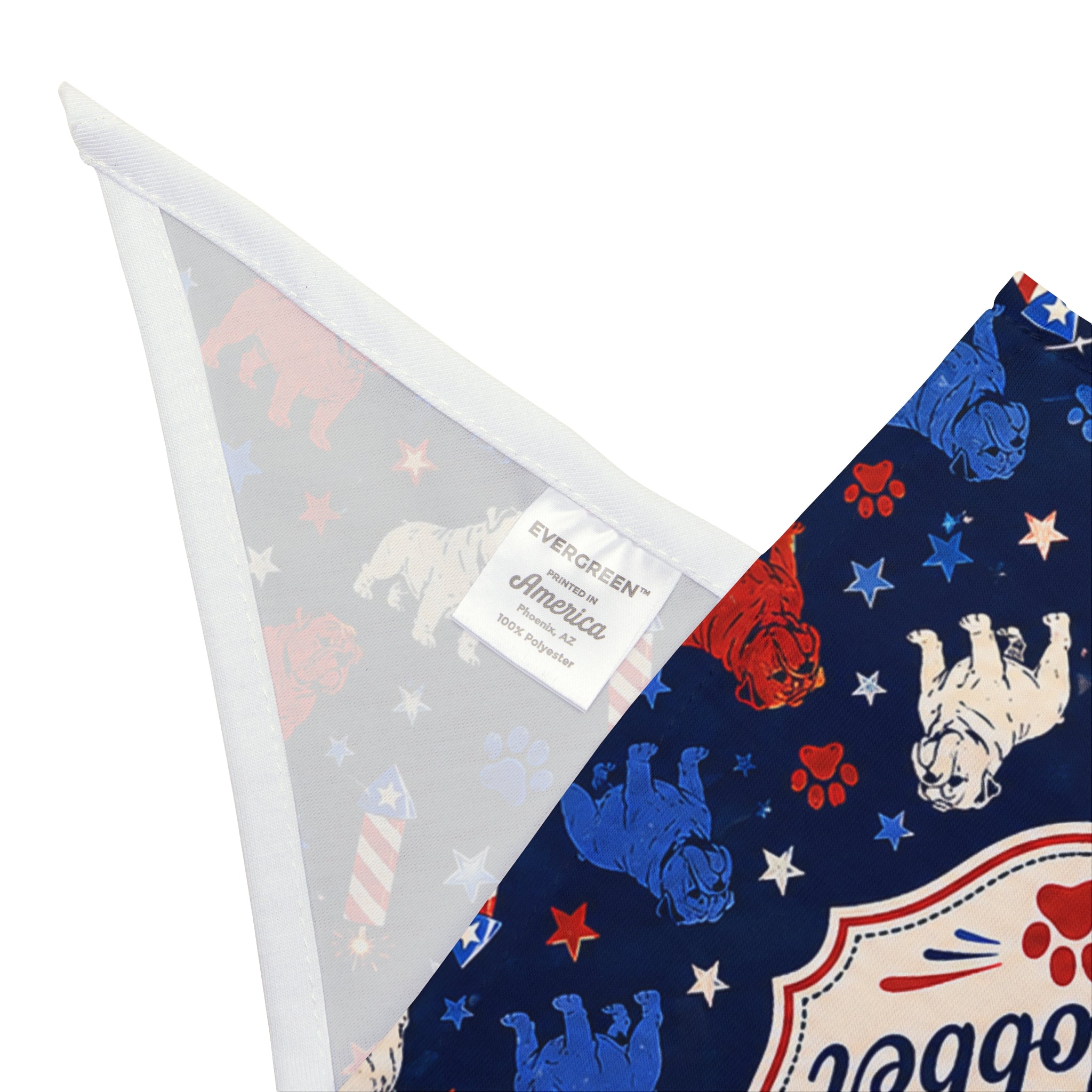 Stars, Stripes and Slobber 4th of July Dog Bandana (English)