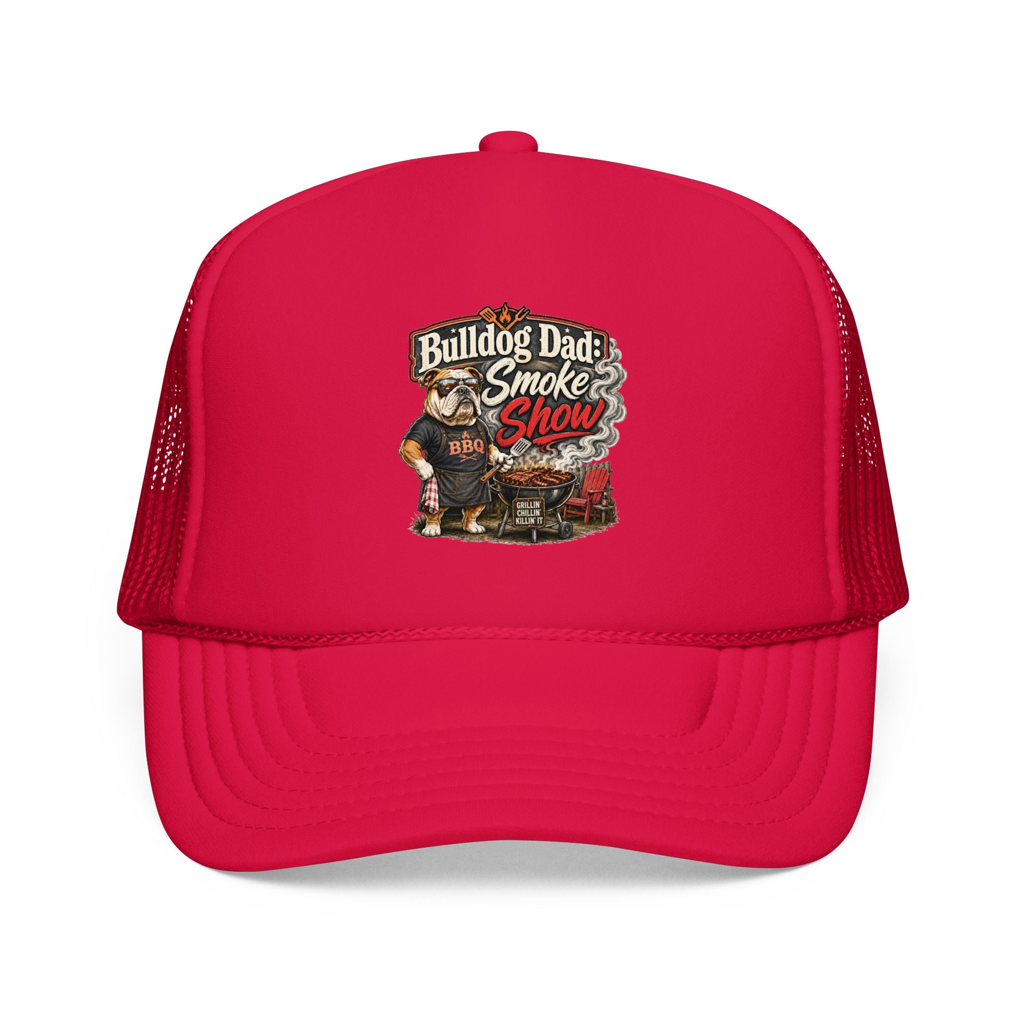 Bulldog Dad: Smoke Show BBQ Grill Trucker Hat (English)