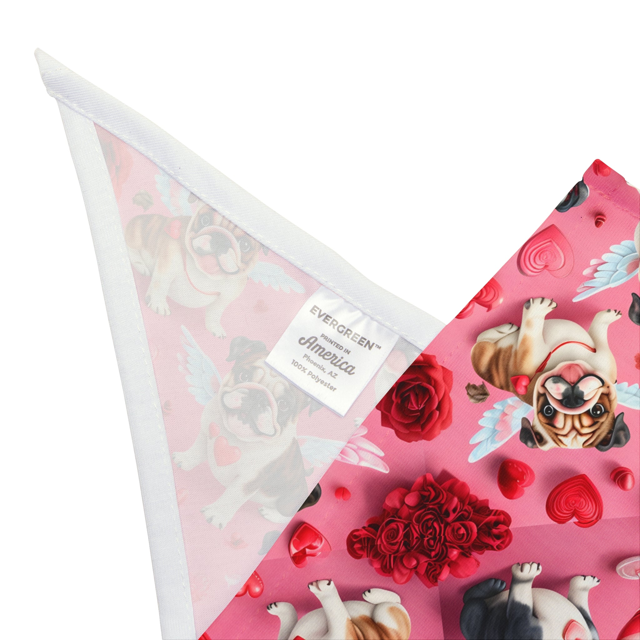 Bulldog Valentine’s Day Dog Bandana (English)