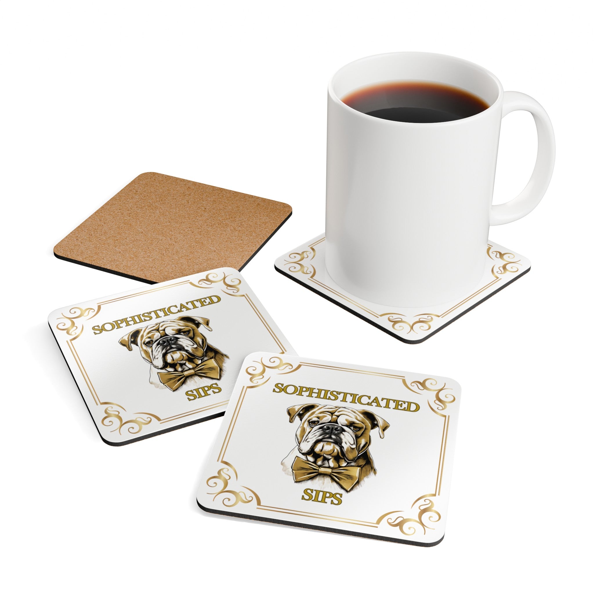 Sophisticated Sips set of 4 coasters (English)