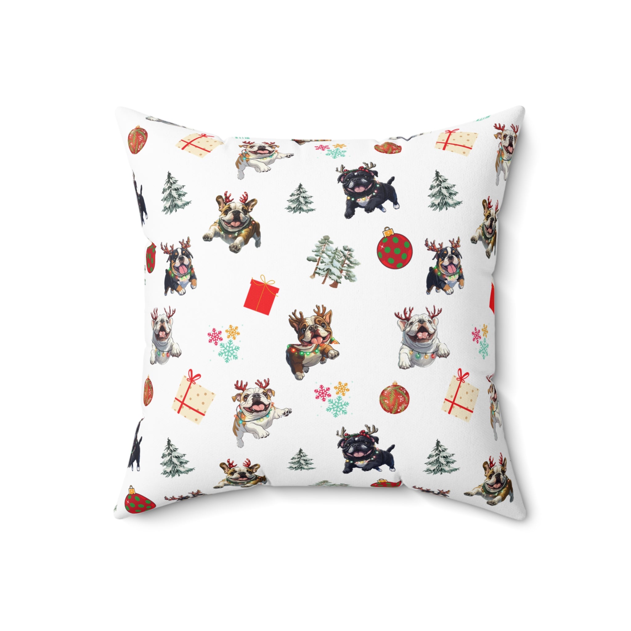 “Tipsy Bulldogs” Christmas pillow (English)