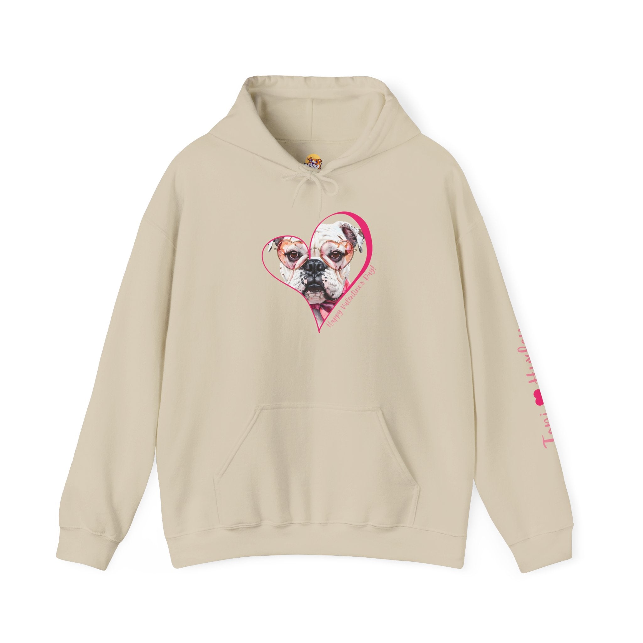 Personalized Paw-fect Love Valentine’s Unisex Heavy Blend™ Hooded Sweatshirt (English)