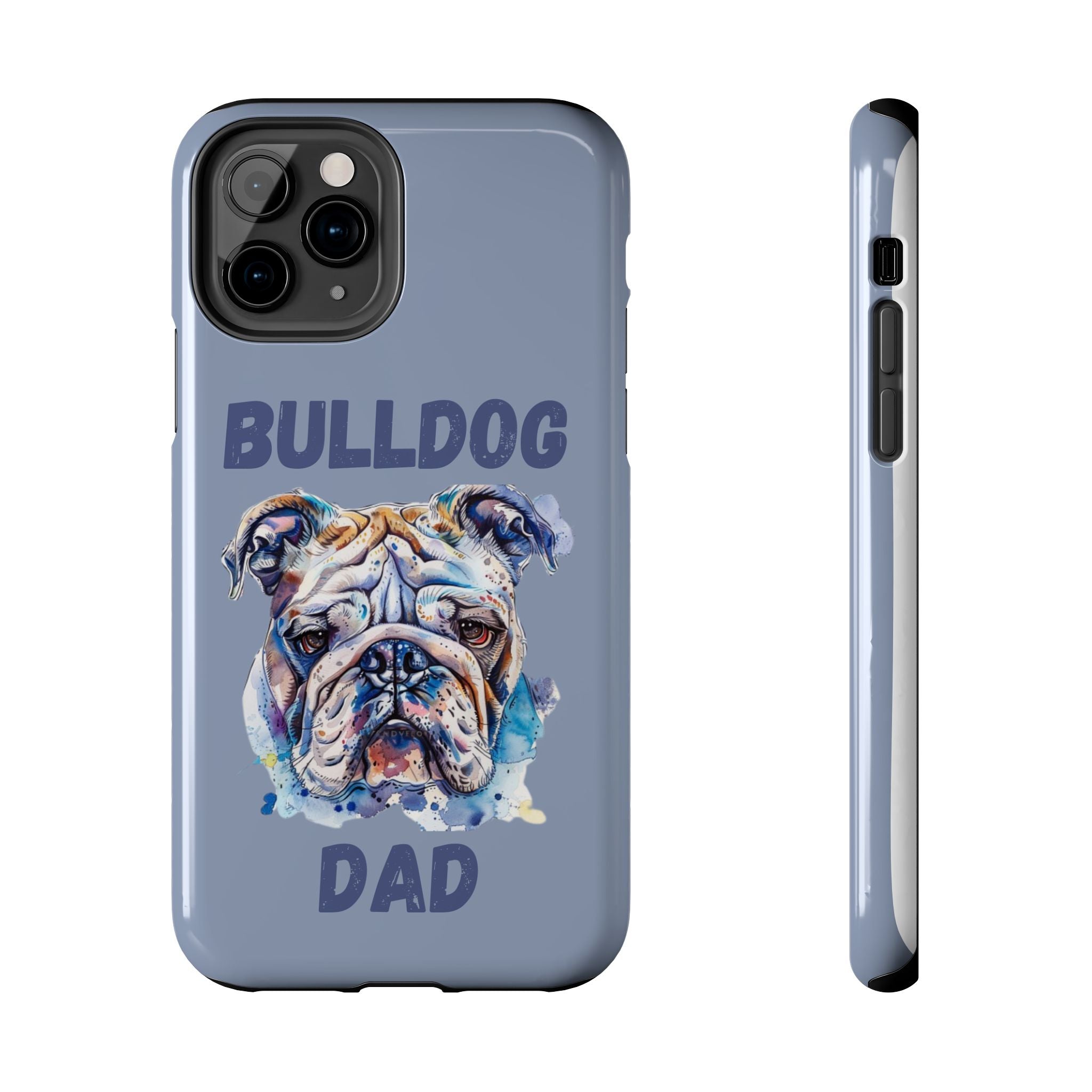 Bulldog Dad iPhone Cases (English/Watercolor) New