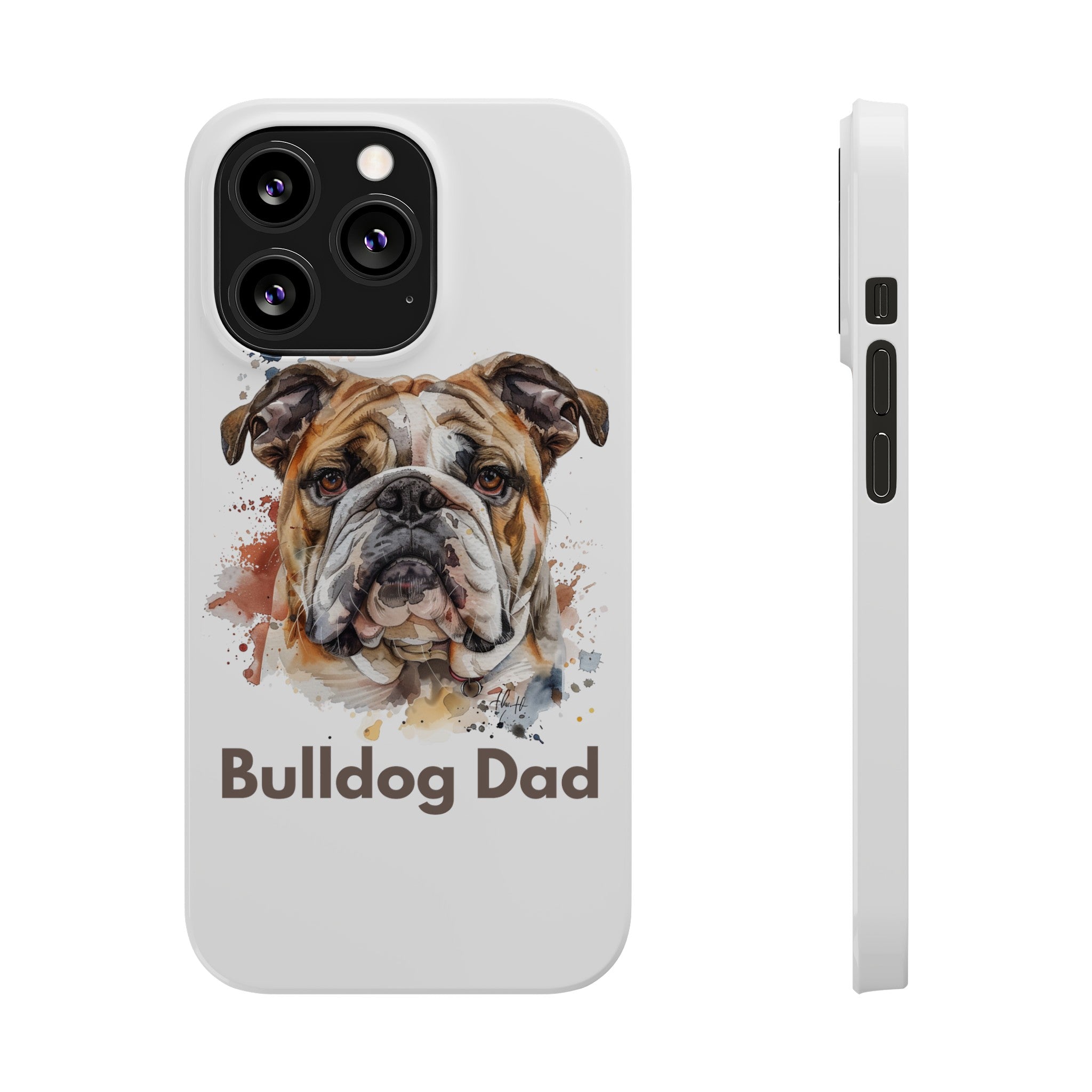 Bulldog iPhone Cases (English/Watercolor)