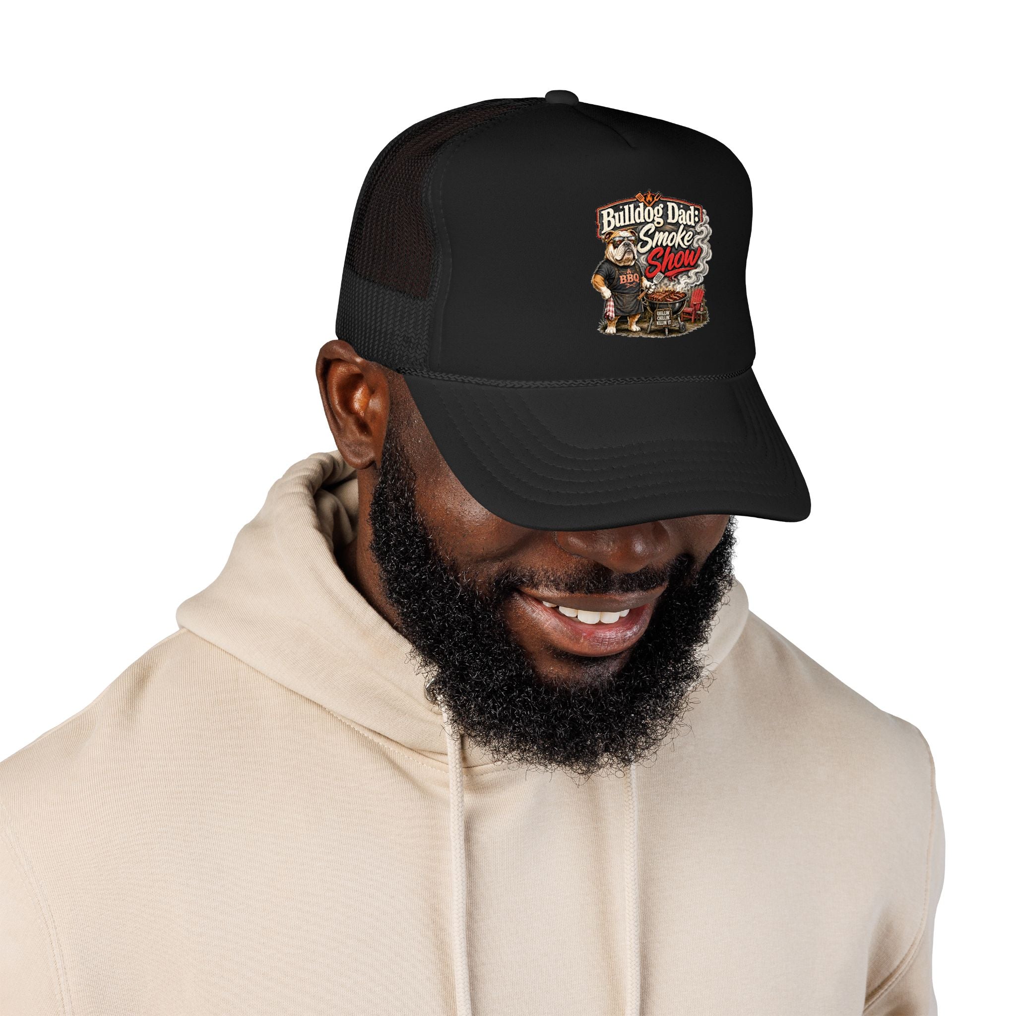 Bulldog Dad: Smoke Show BBQ Grill Trucker Hat (English)