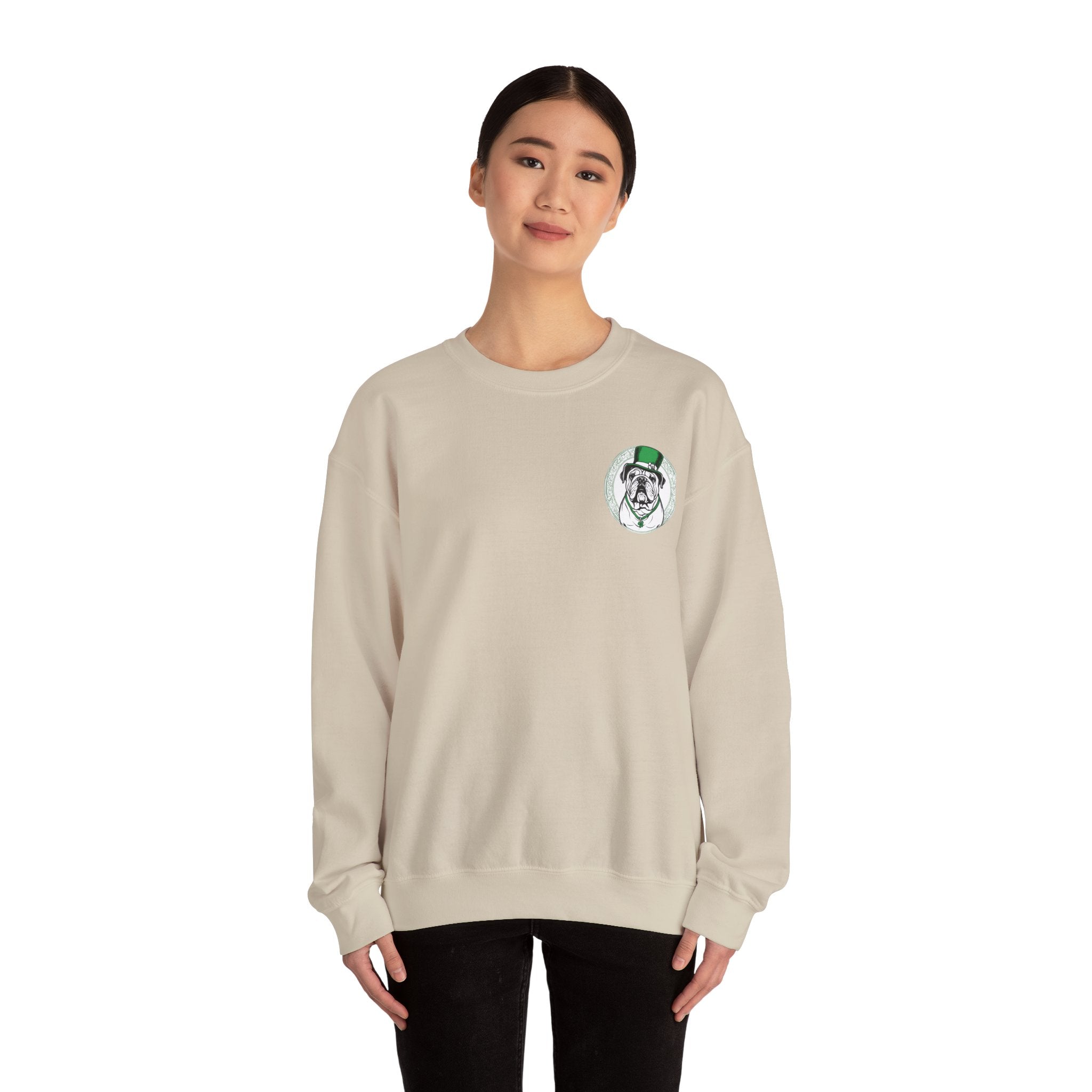 Bulldog St. Patrick's Day Sweatshirt (Kiss Me/English)