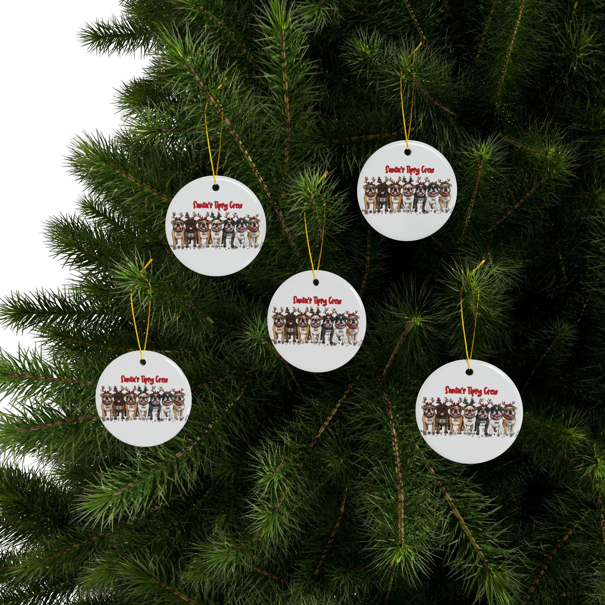 Santa's Tipsy Crew Christmas ornament (1pc, 3pcs, 5pcs, 10pcs/English)