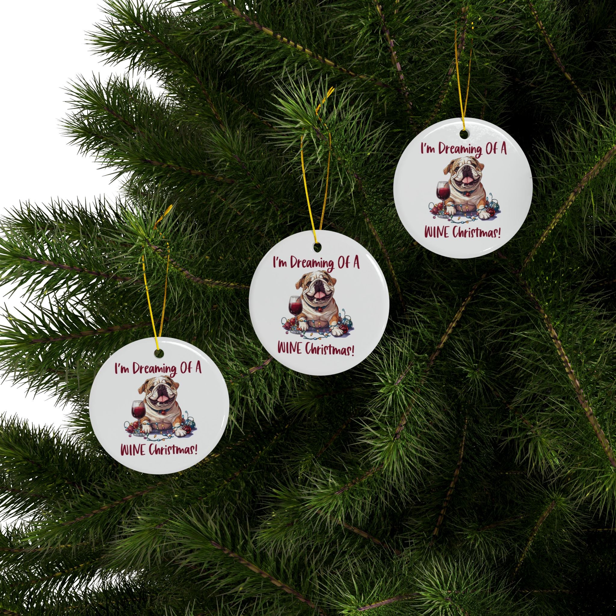 Dreaming of a Wine Xmas Ornament (1pc, 3pcs, 5pcs, 10pcs/English)