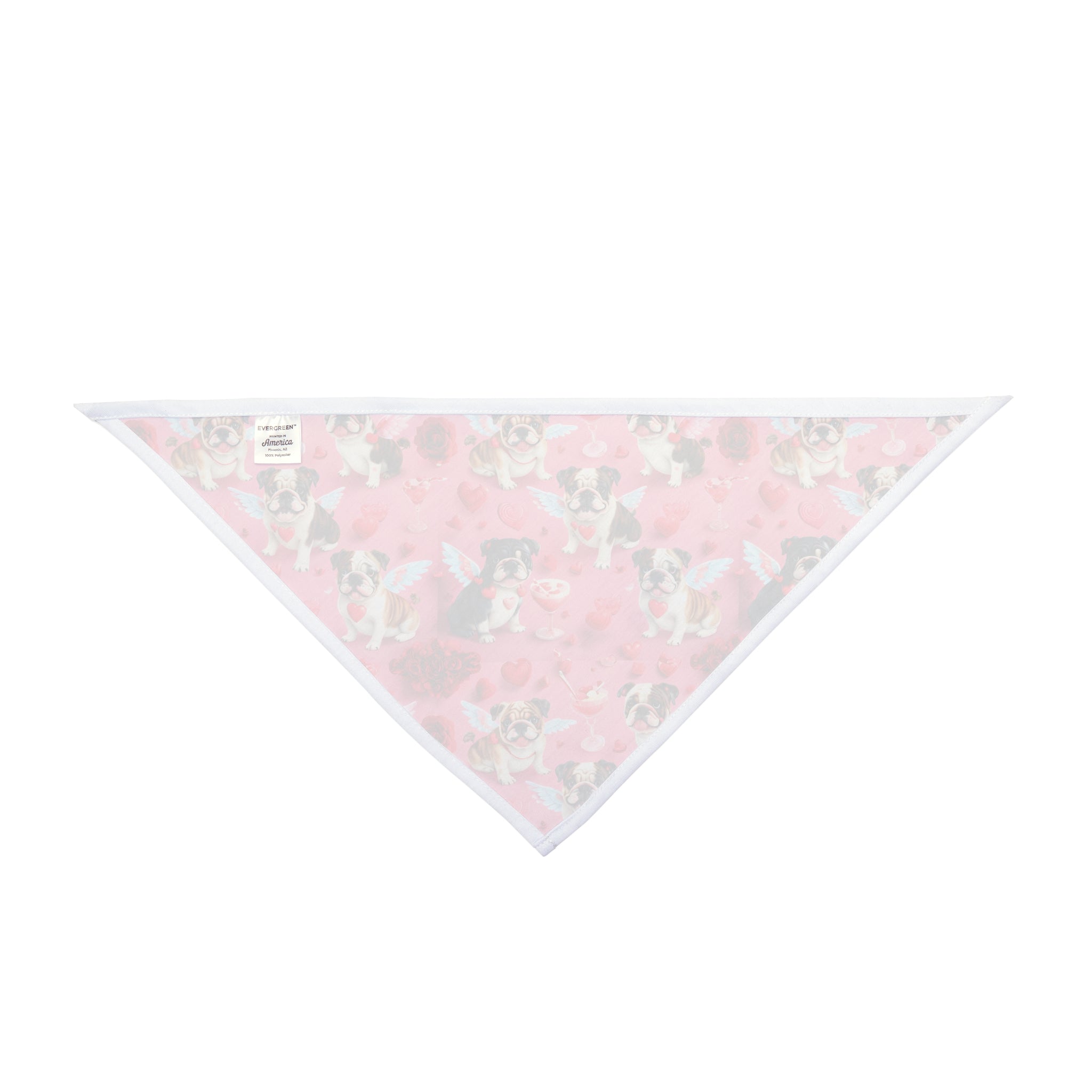 Bulldog Valentine’s Day Dog Bandana (English)