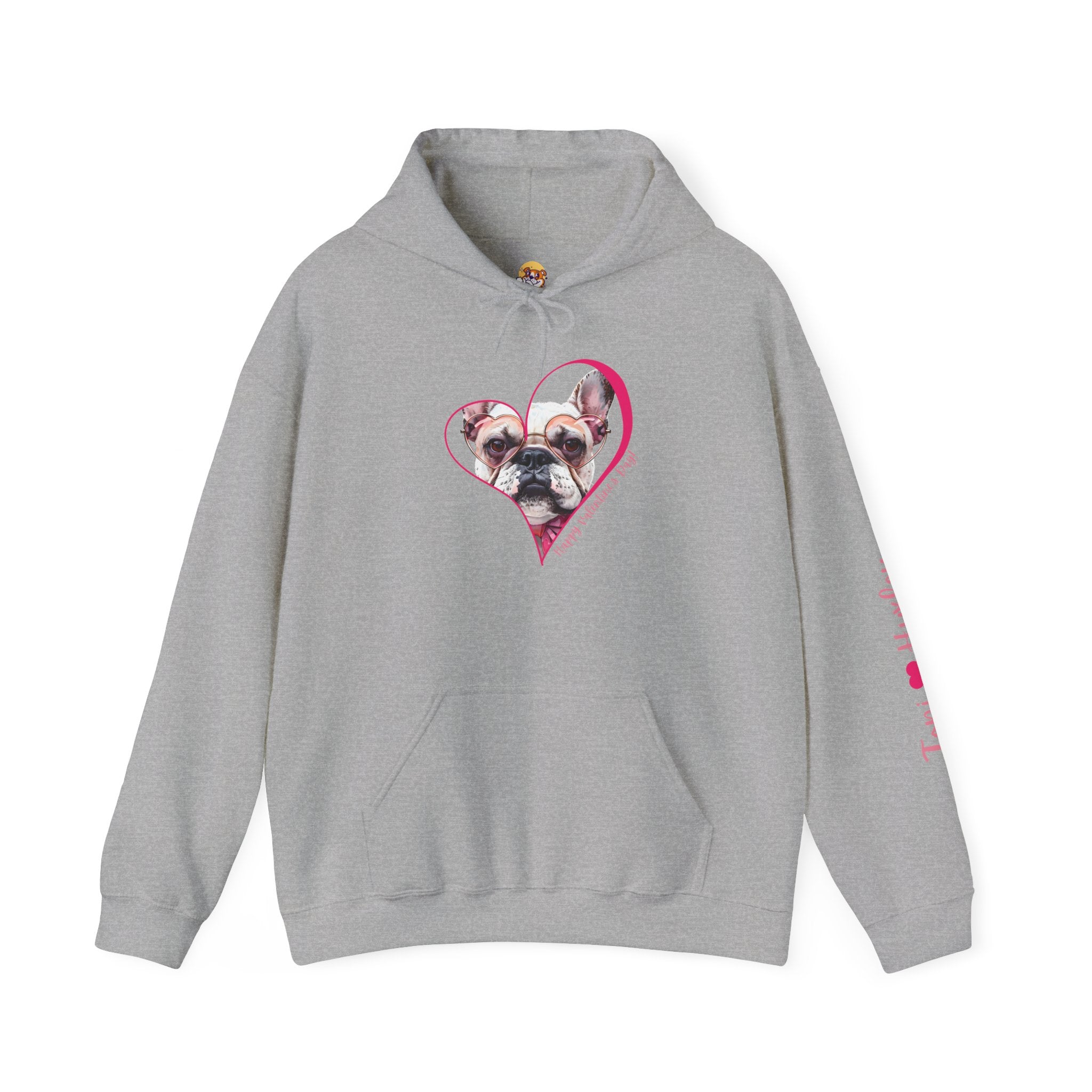 Personalized Paw-fect Love Valentine’s Unisex Heavy Blend™ Hooded Sweatshirt (French)