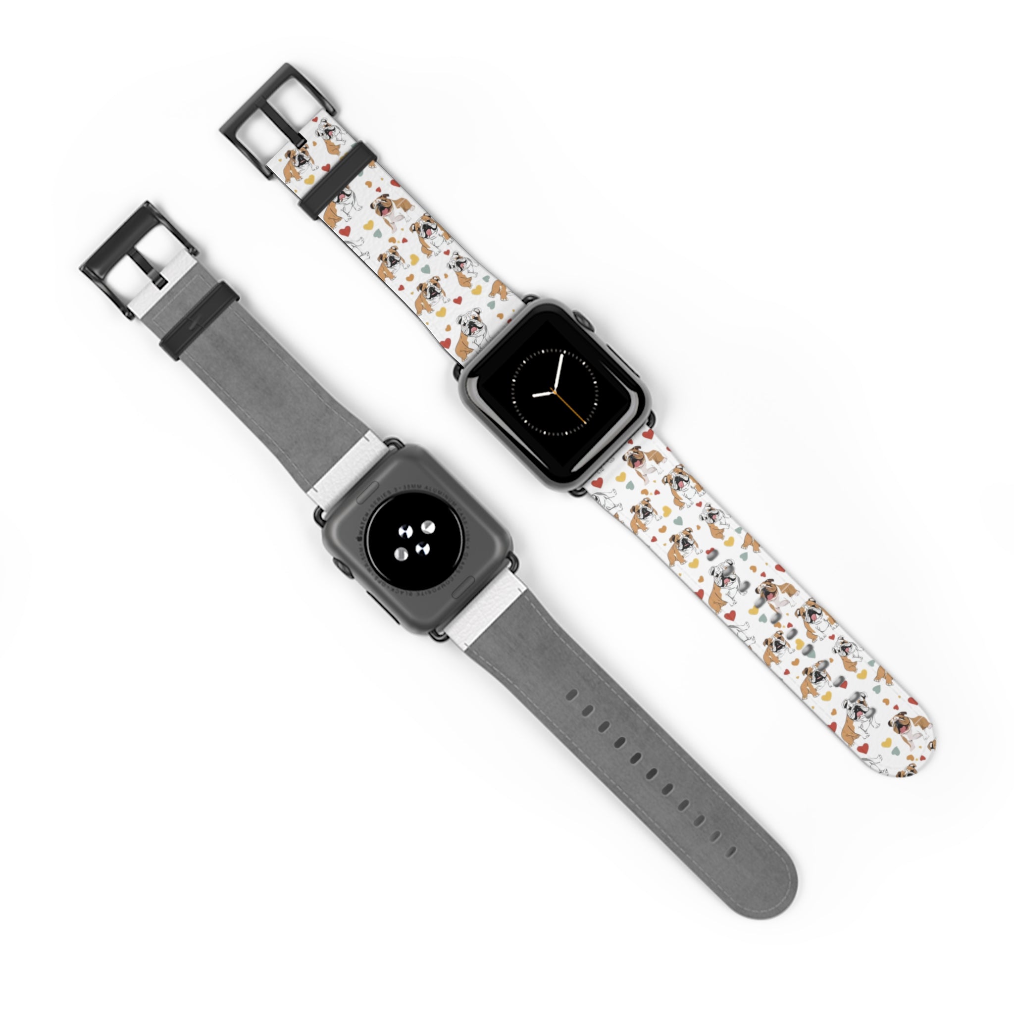 Bulldog Apple Watch Bands (English/Hearts)