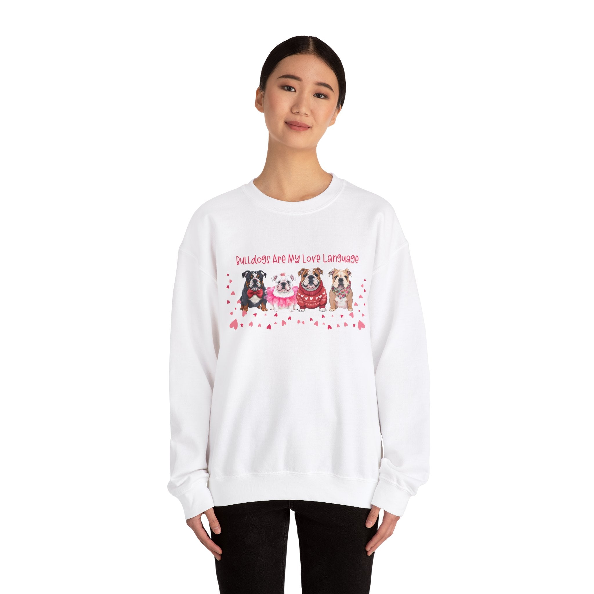 Bulldog Valentine’s Day Crew Neck Sweatshirt (English)