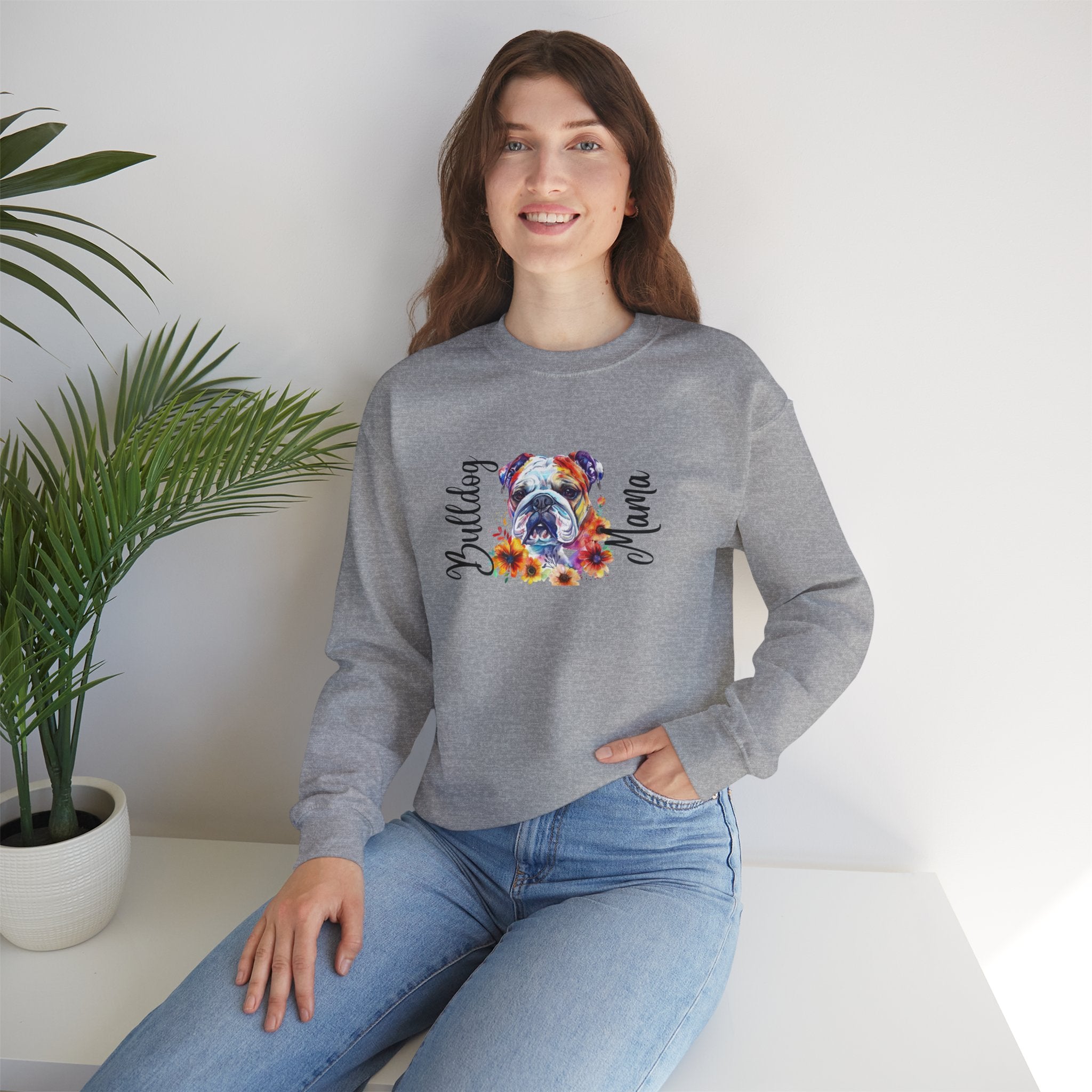 Bulldog Mama crew neck sweatshirt (English)