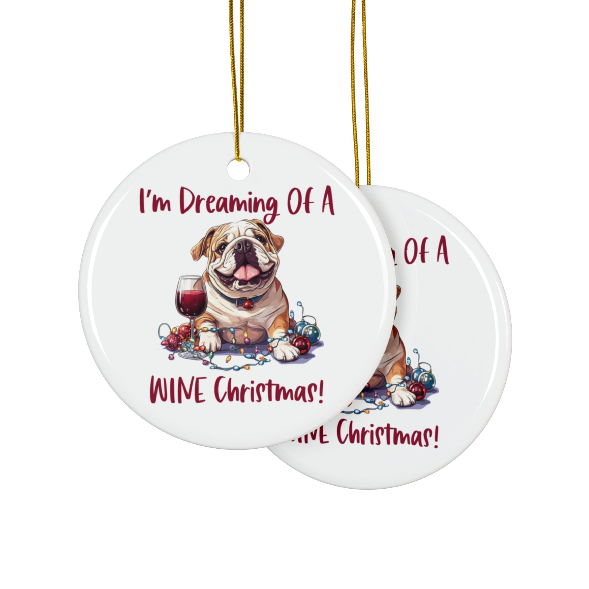 Dreaming of a Wine Xmas Ornament (1pc, 3pcs, 5pcs, 10pcs/English)