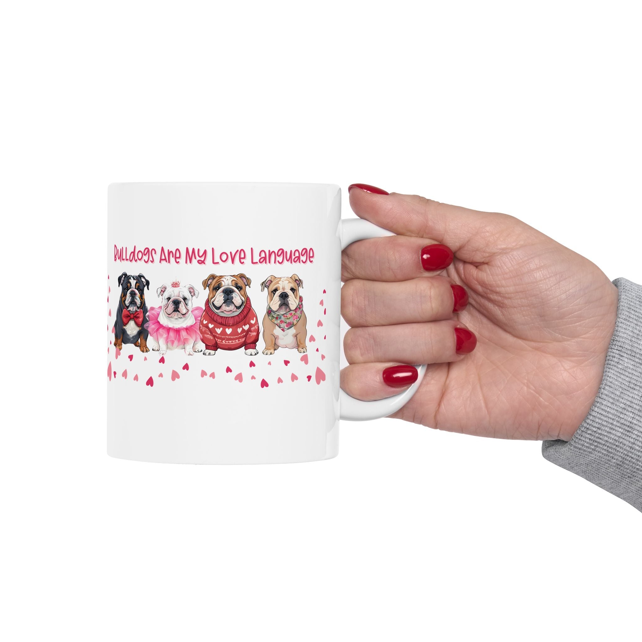 Bulldog Valentine’s Day Coffee Mug (11oz, 15oz / English)