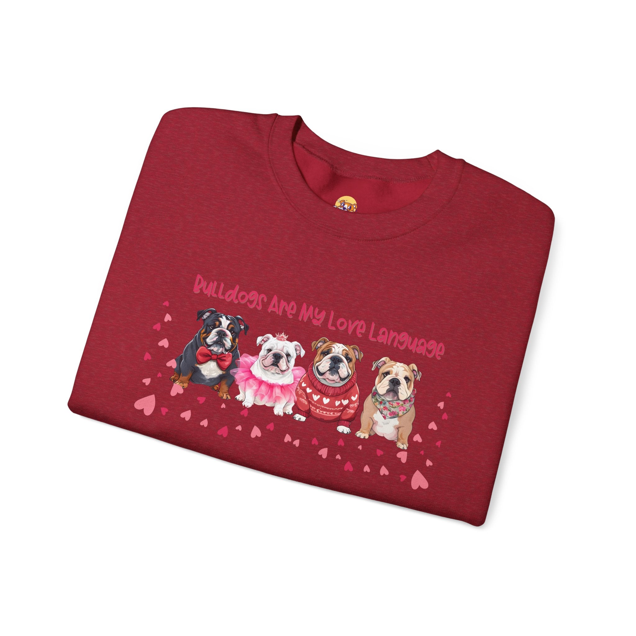 Bulldog Valentine’s Day Crew Neck Sweatshirt (English)