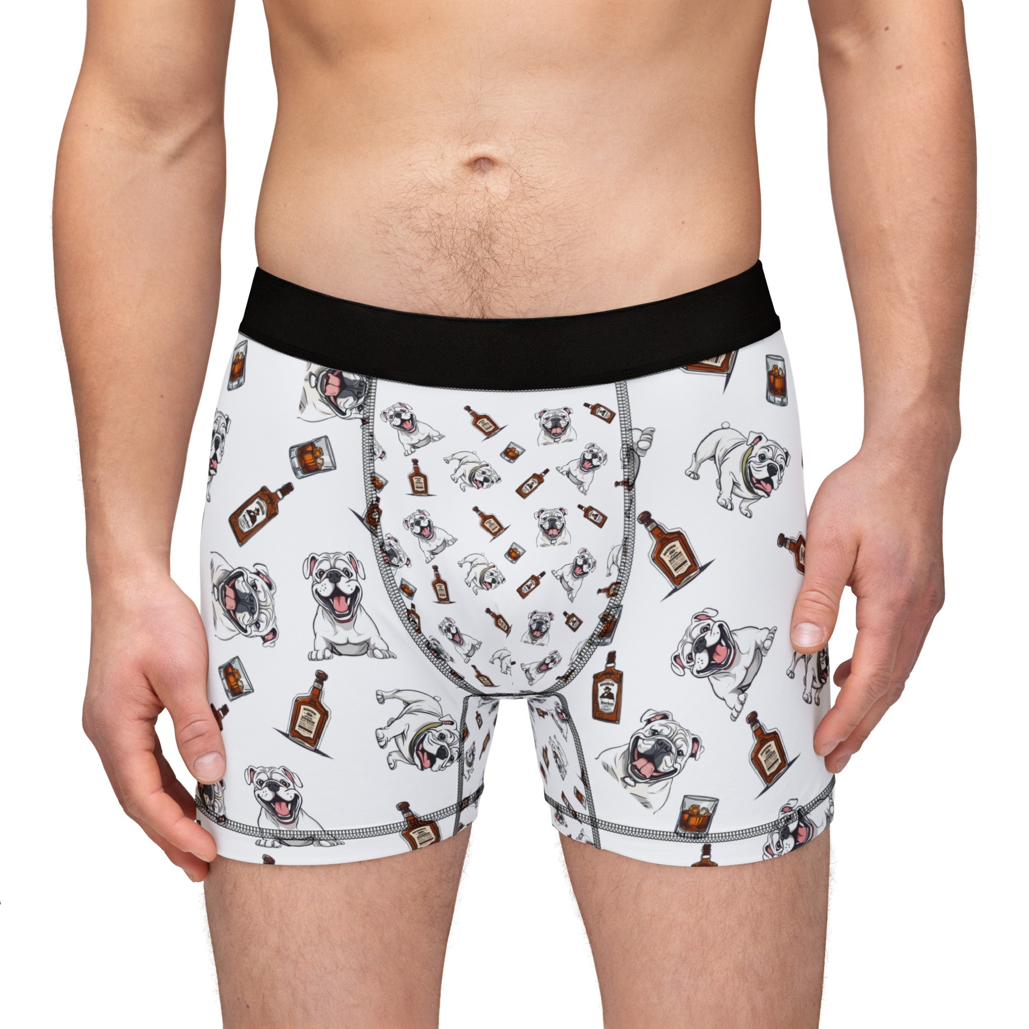 Tipsy Bully Bulldogs & Bourbon Men's Underwear (English/White)