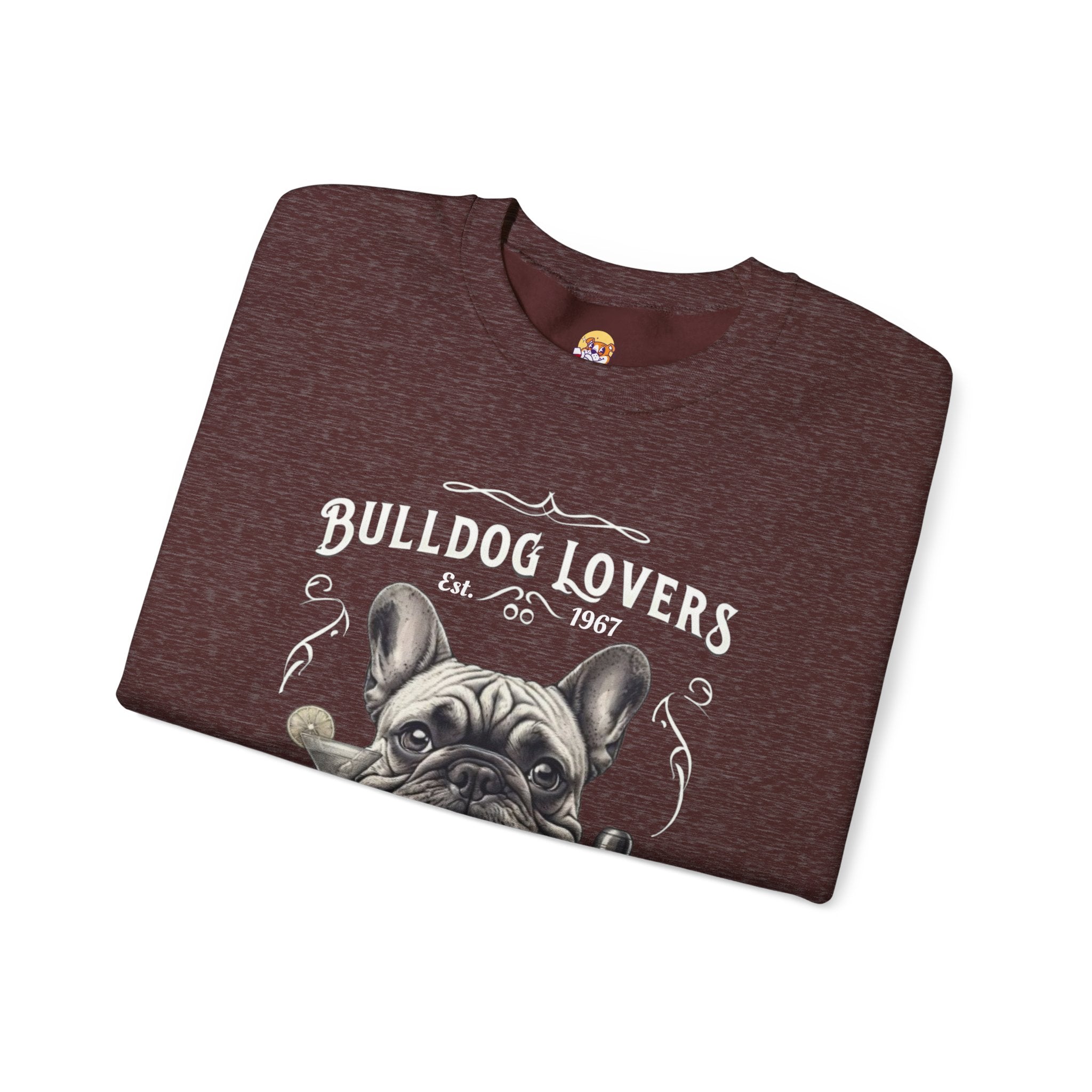 Bulldog Lovers Social Club Unisex Heavy Blend™ Crewneck Sweatshirt (French/Cocktail)