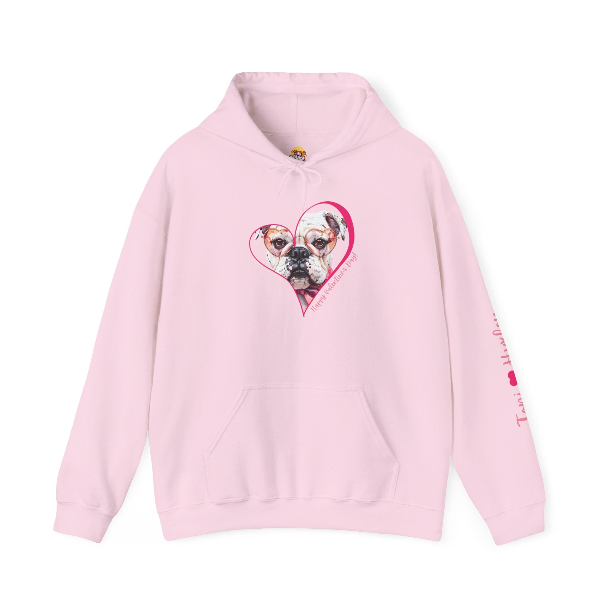 Personalized Paw-fect Love Valentine’s Unisex Heavy Blend™ Hooded Sweatshirt (English)