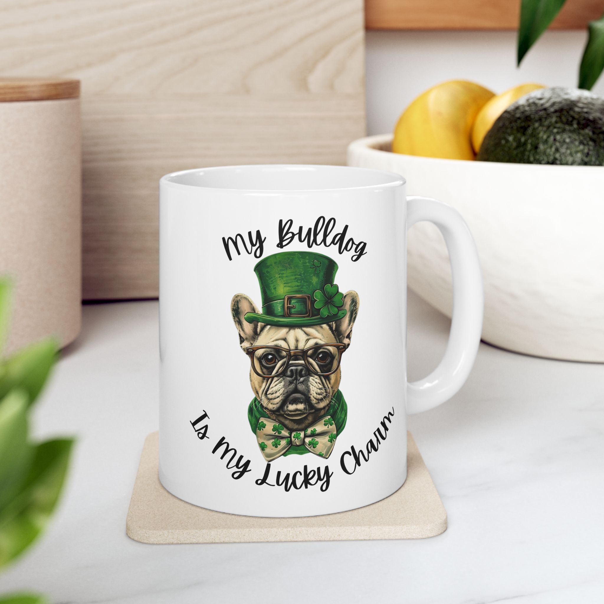 Bulldog St. Patrick's Day Coffee Mug (French)