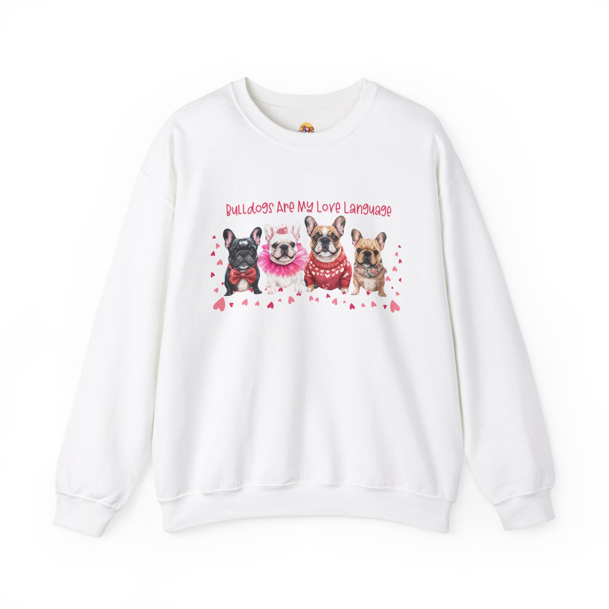 Bulldog Valentine’s Day Crew Neck Sweatshirt (French)