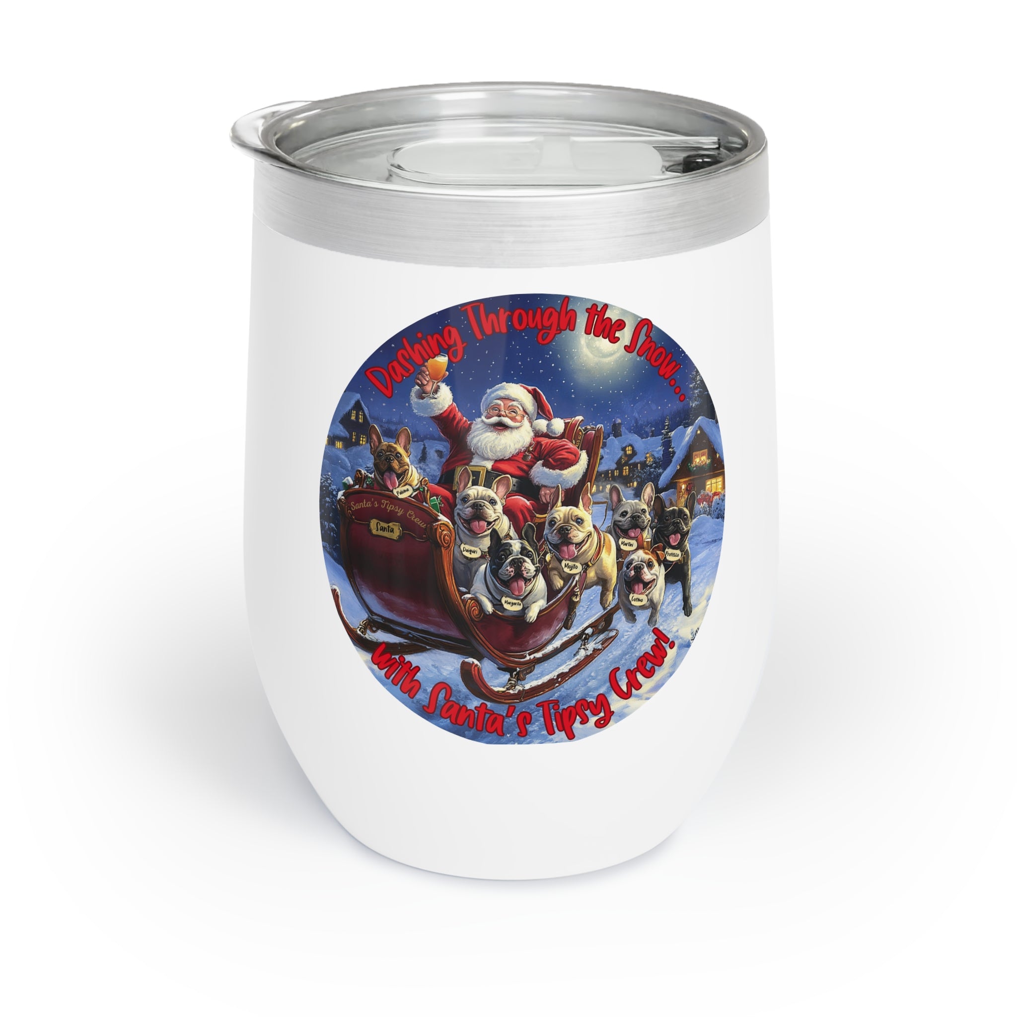 "Santa’s Tipsy Crew" Insulated Wine Tumbler