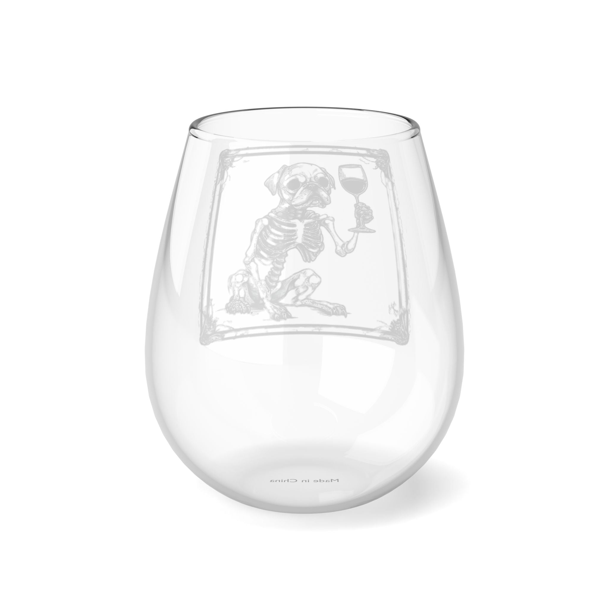 Spooky Sips Bulldog Wine Glass (English)