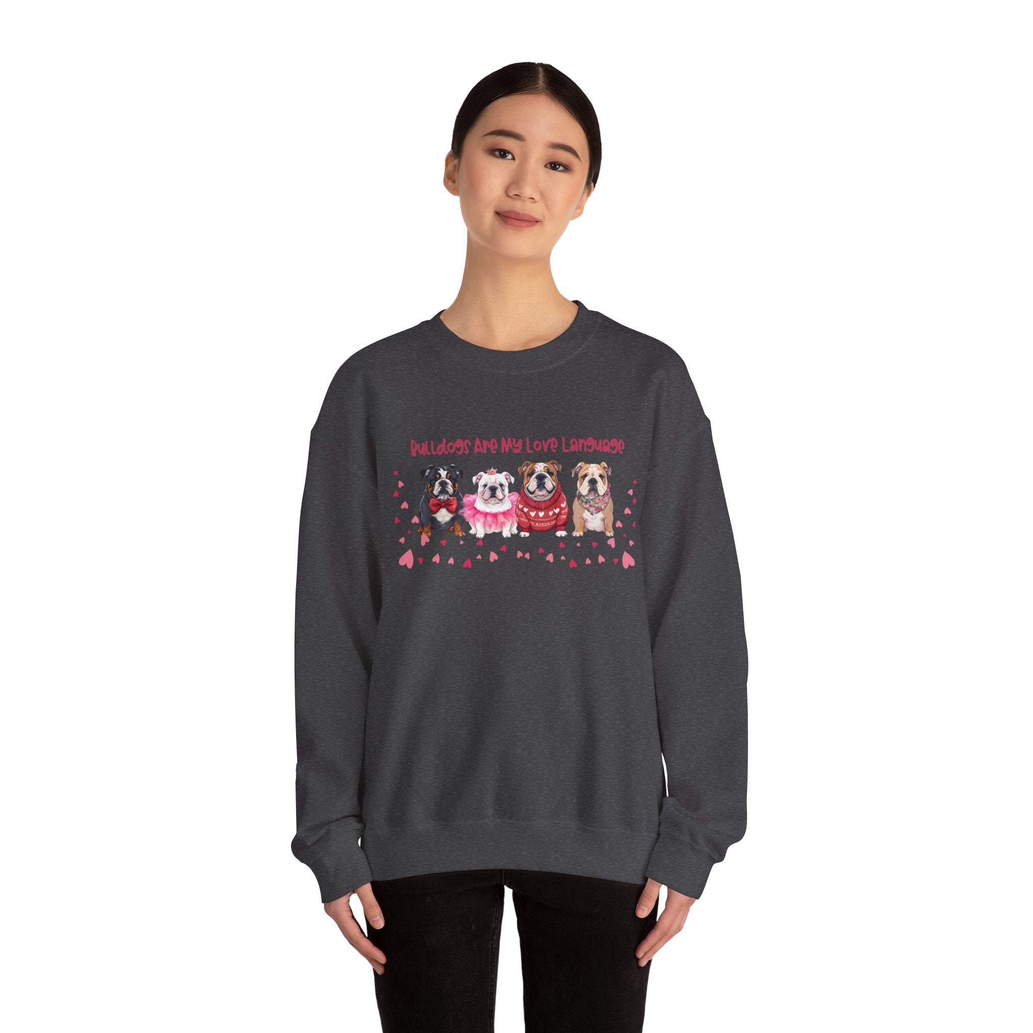 Bulldog Valentine’s Day Crew Neck Sweatshirt (English)