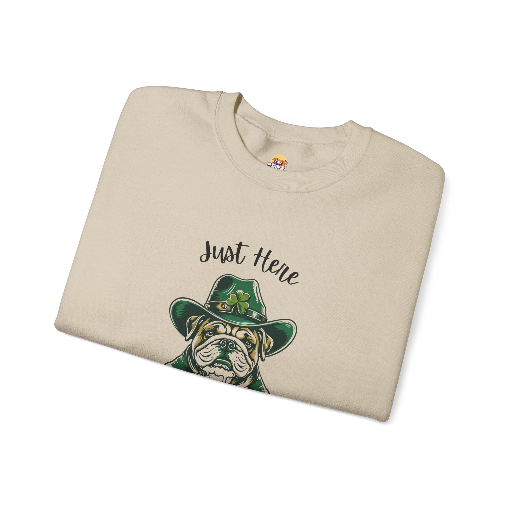 Tipsy Bully St. Patrick's Day Sweatshirt: "Just Here for the Shenanigans" (English)