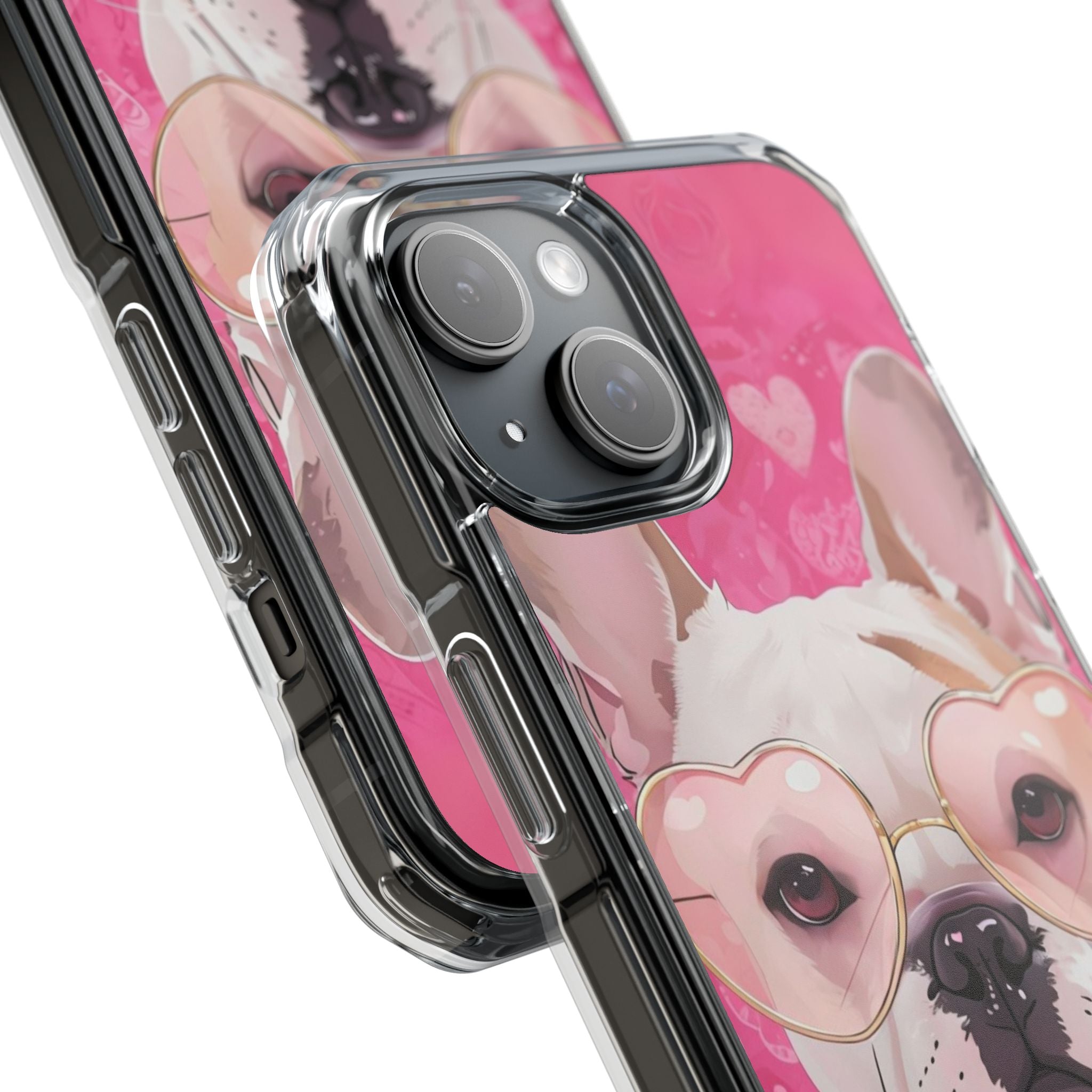 Puppy Love Protection Valentine's Day Phone Case (White/French)