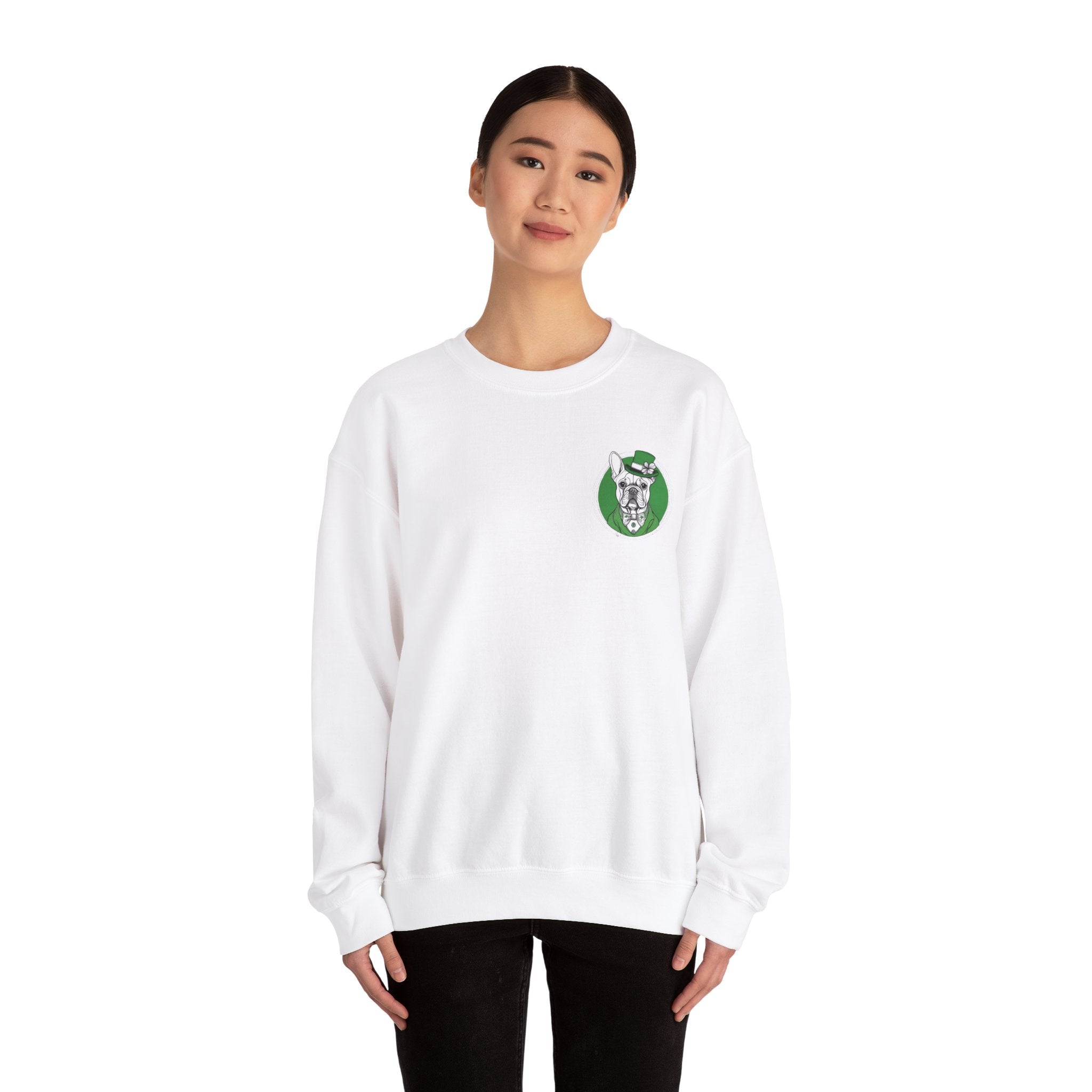 Bulldog St. Patrick's Day Sweatshirt (Kiss Me/French)