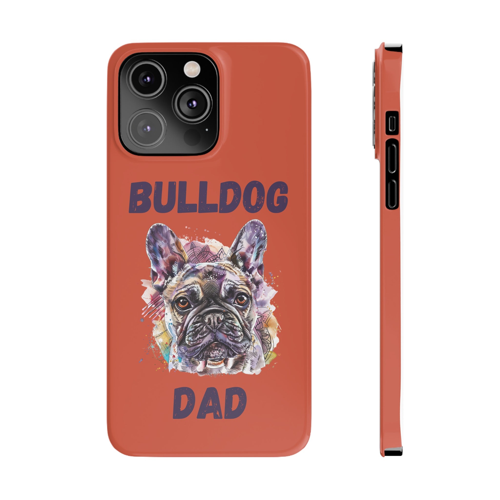Bulldog Dad iPhone Cases (French/Orange)
