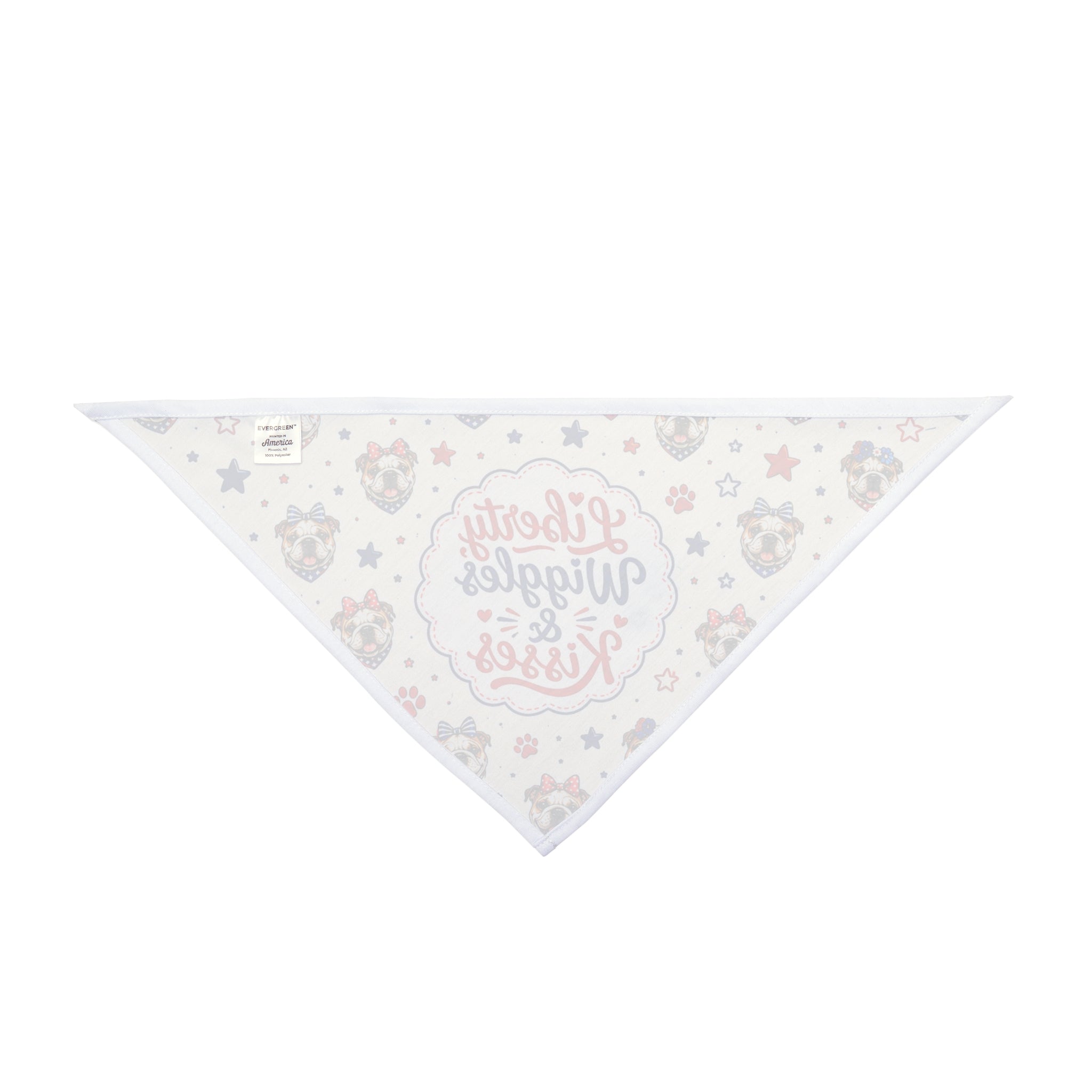 Liberty, Wiggles & Kisses 4th of July Dog Bandana (English)
