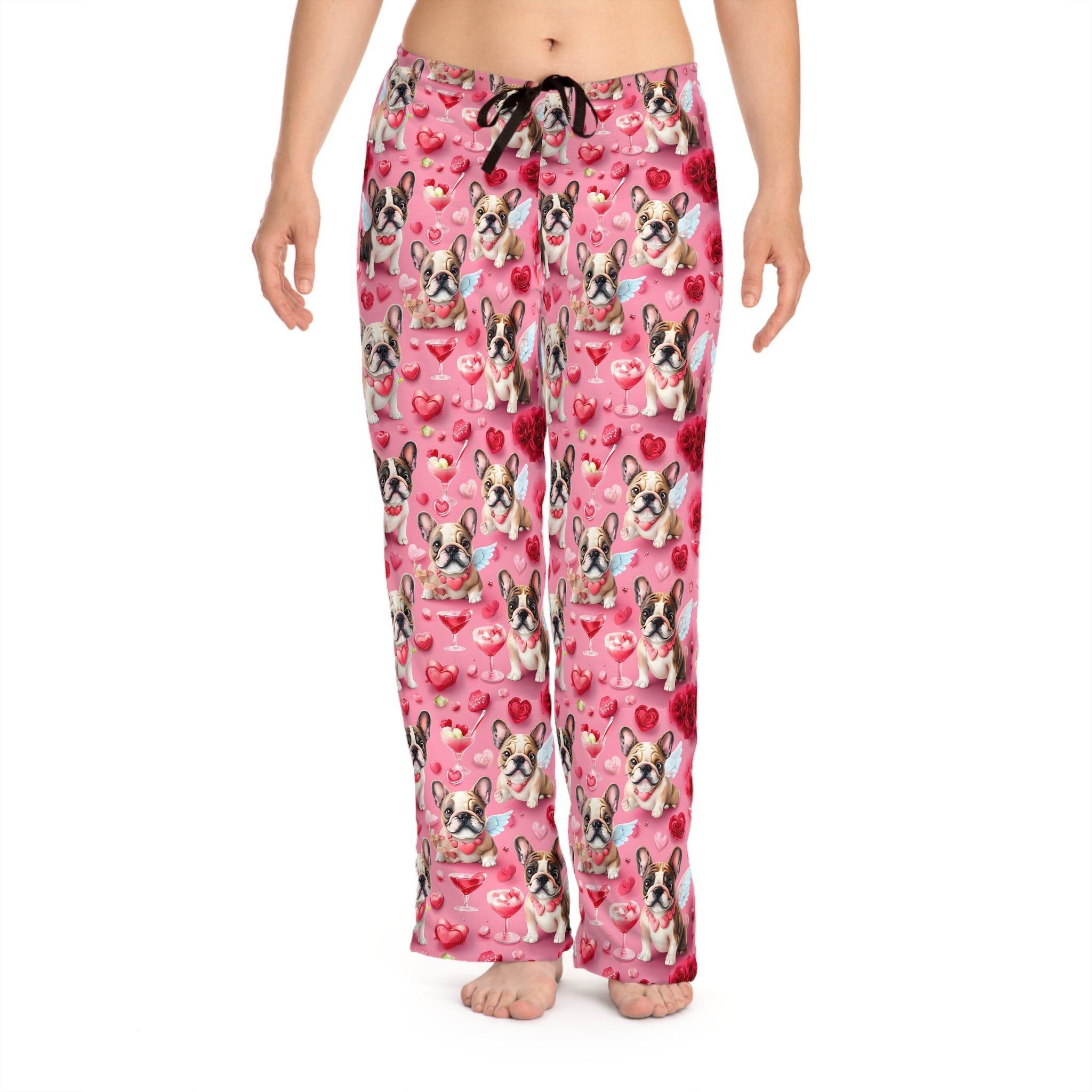 Bulldog Valentine’s Day Pajama Bottoms (French)