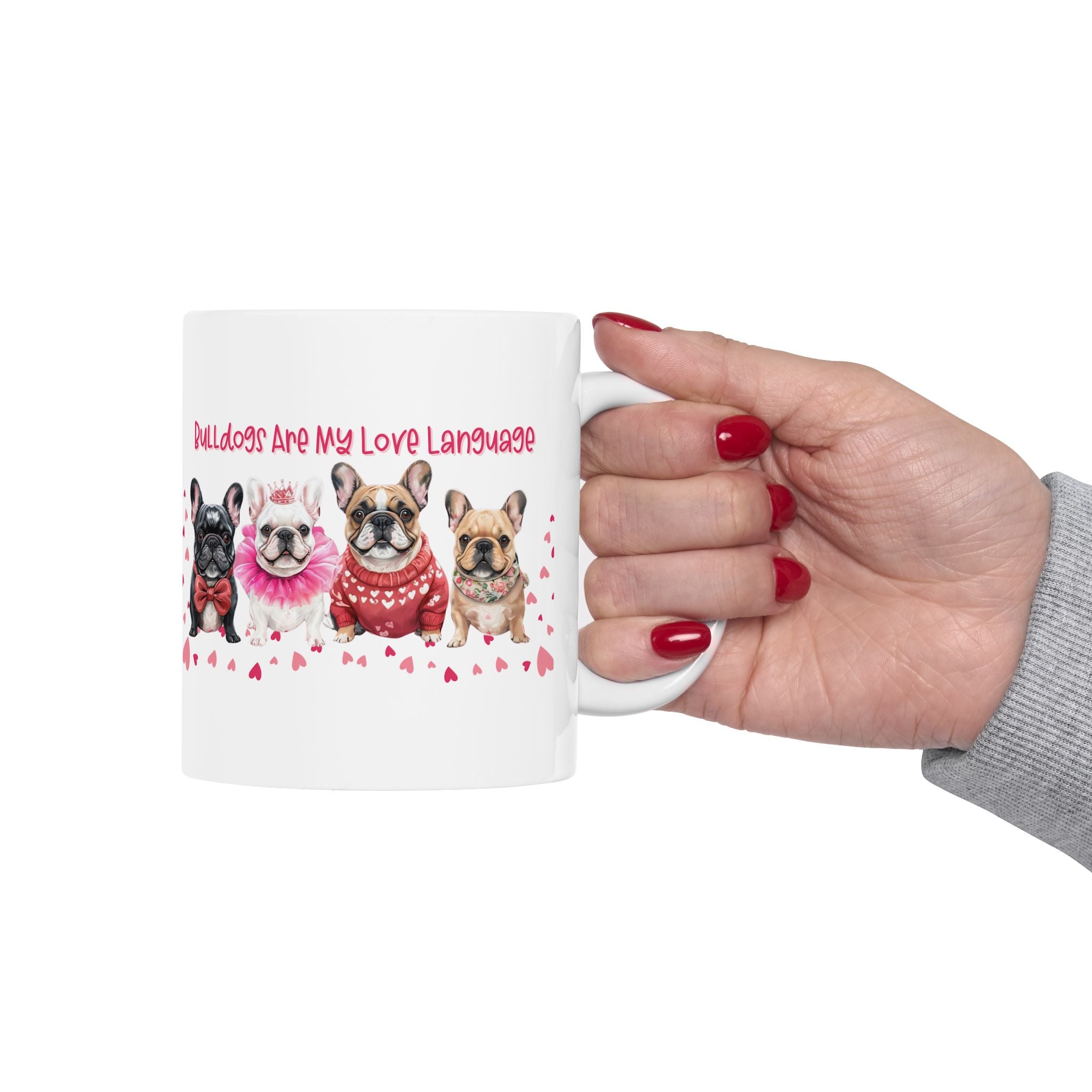 Bulldog Valentine’s Day Coffee Mug (11oz, 15oz / French)