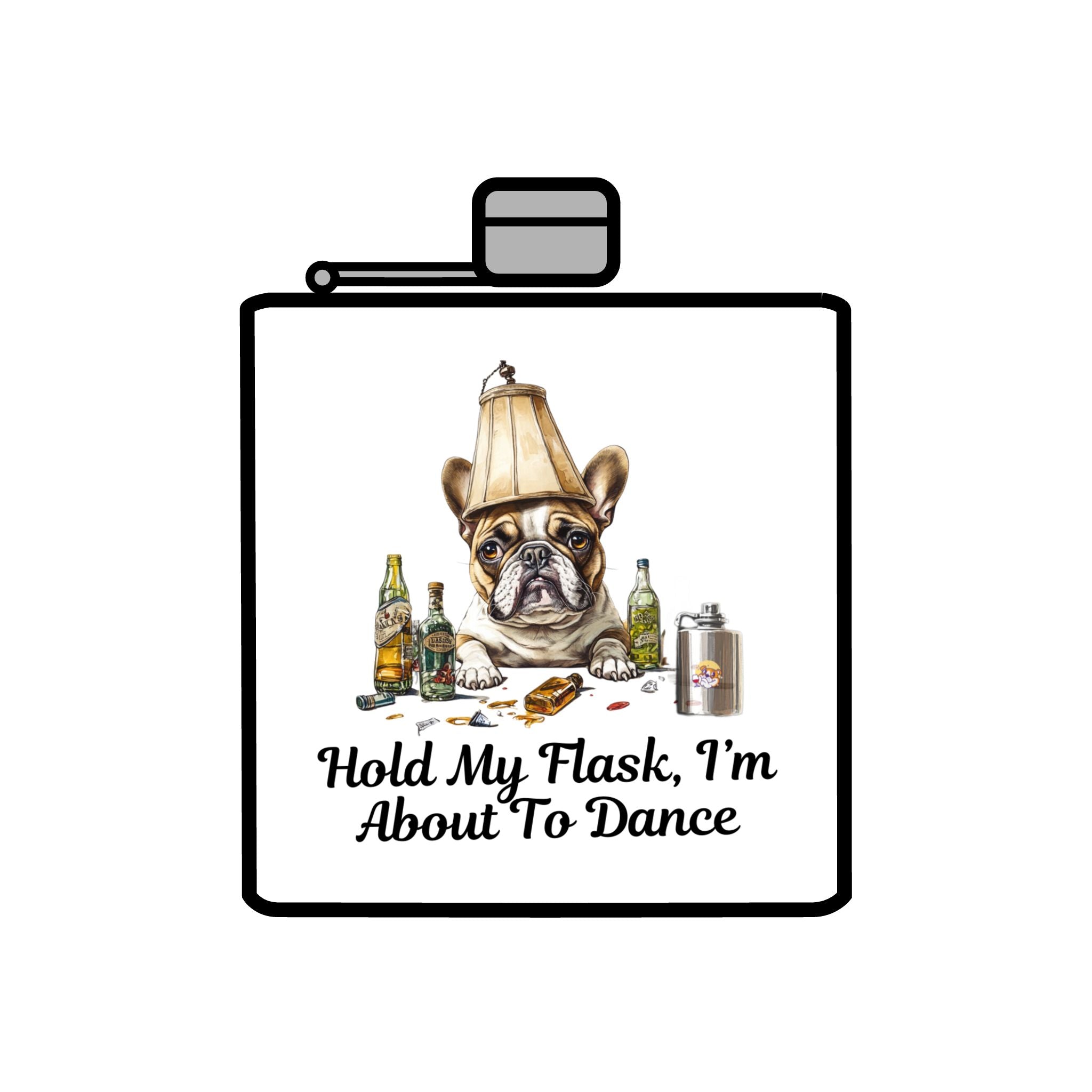 Tipsy Bully Stainless Steel Flask – Bulldog Edition (French/Dance)