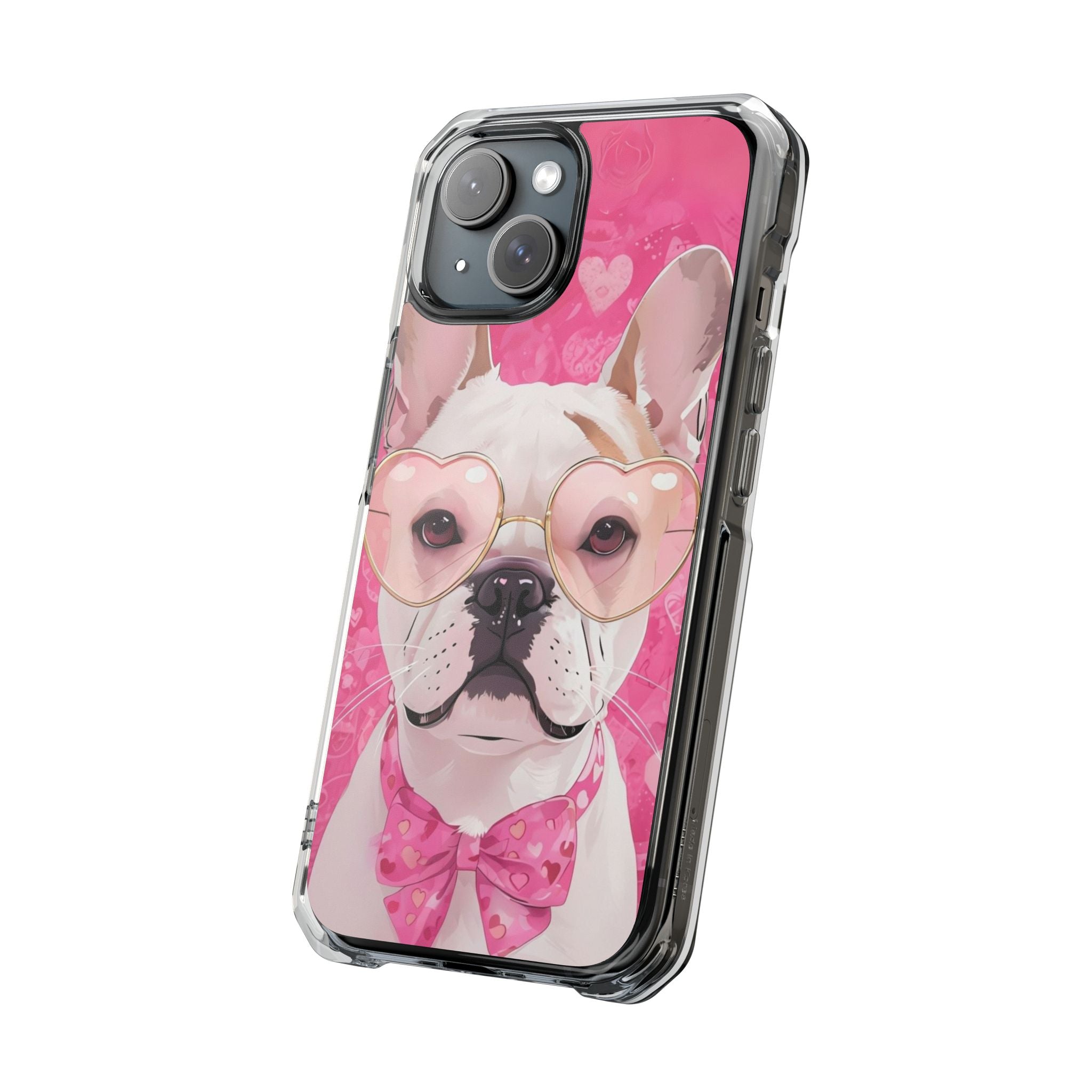 Puppy Love Protection Valentine's Day Phone Case (White/French)