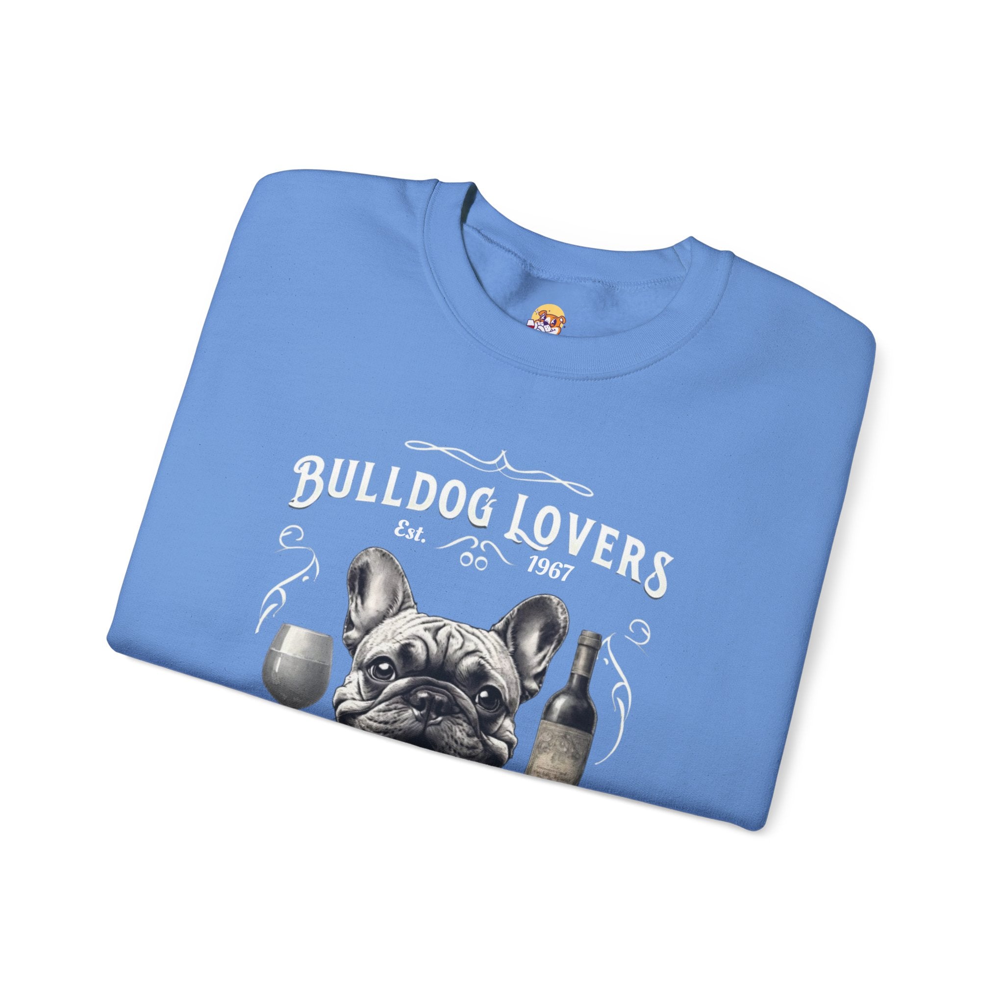 Bulldog Lovers Social Club Unisex Heavy Blend™ Crewneck Sweatshirt (French/Wine)