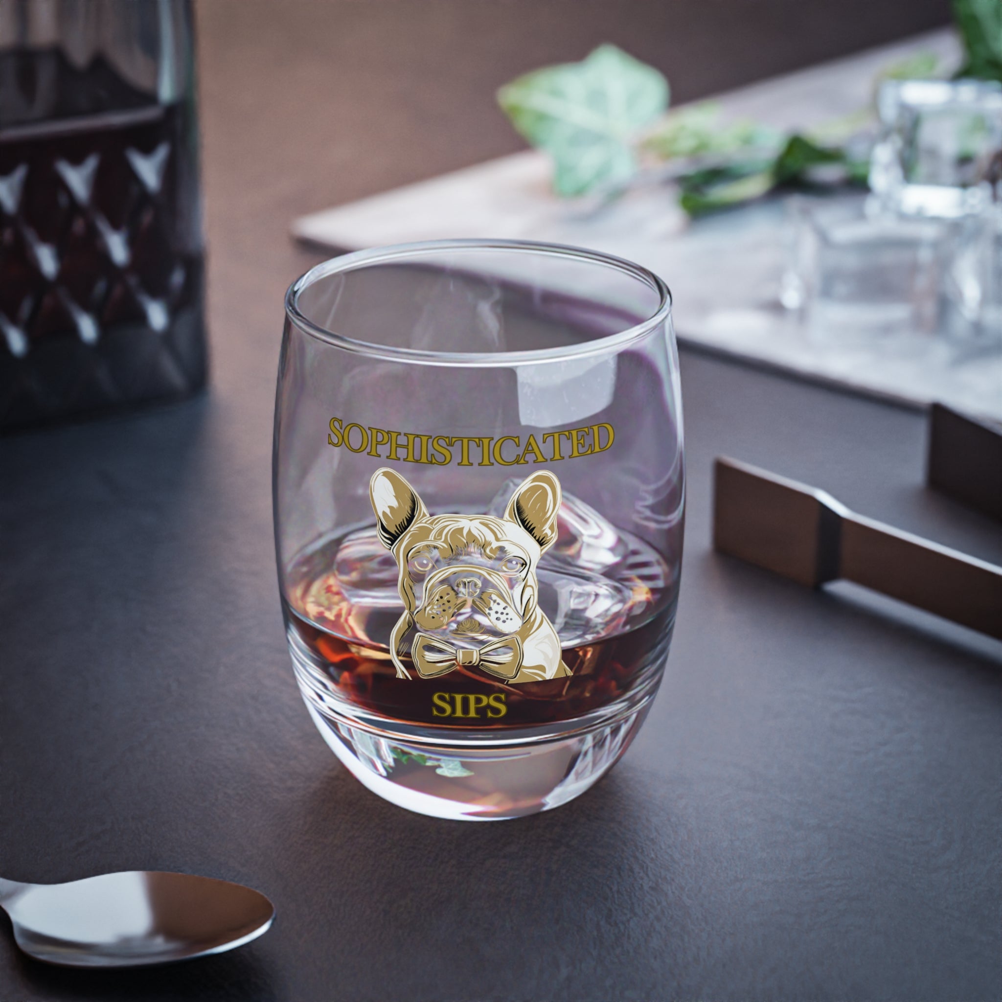 Tipsy Bully Sophisticated Sips Whiskey/Bourbon Glass (French)