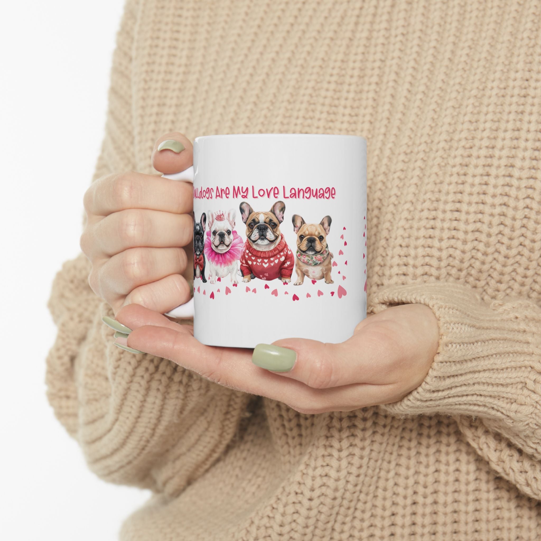 Bulldog Valentine’s Day Coffee Mug (11oz, 15oz / French)