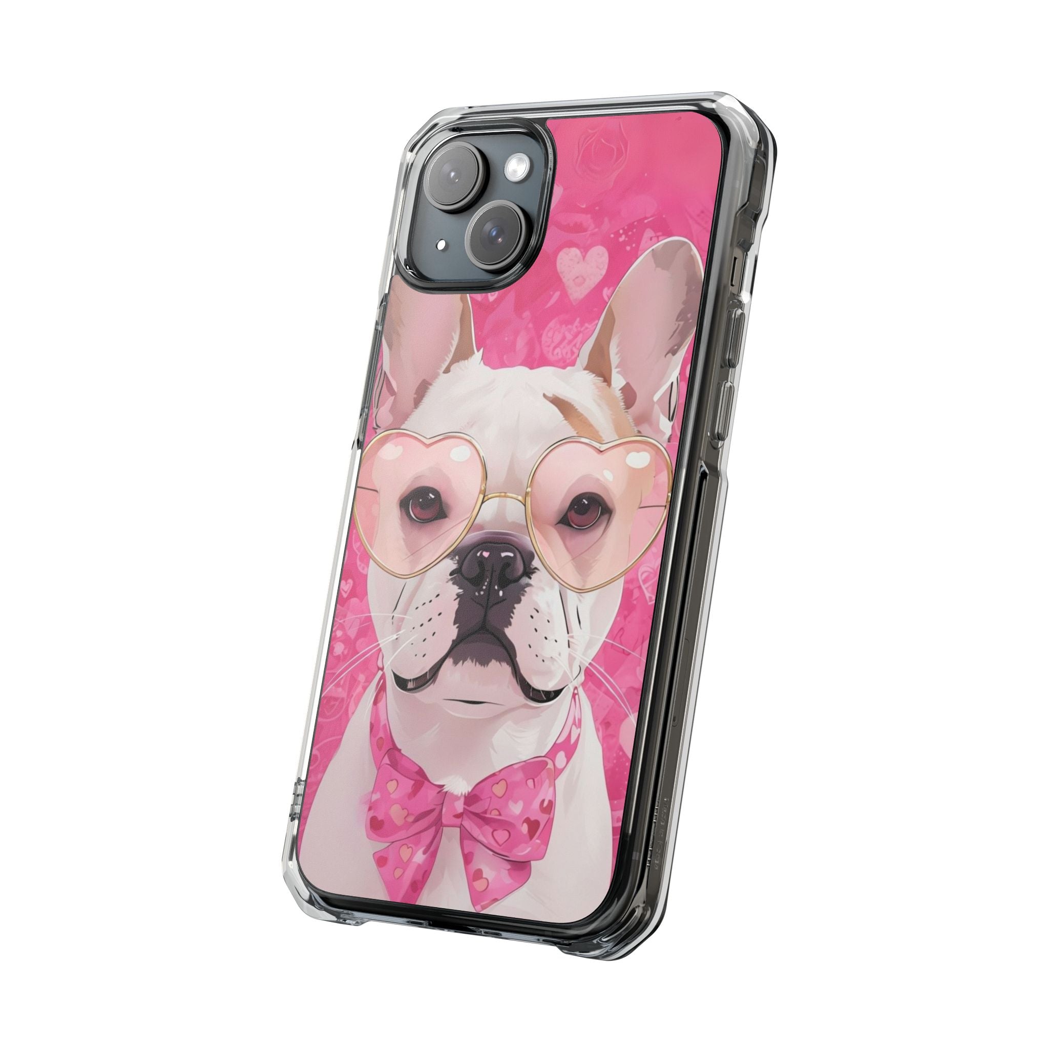 Puppy Love Protection Valentine's Day Phone Case (White/French)