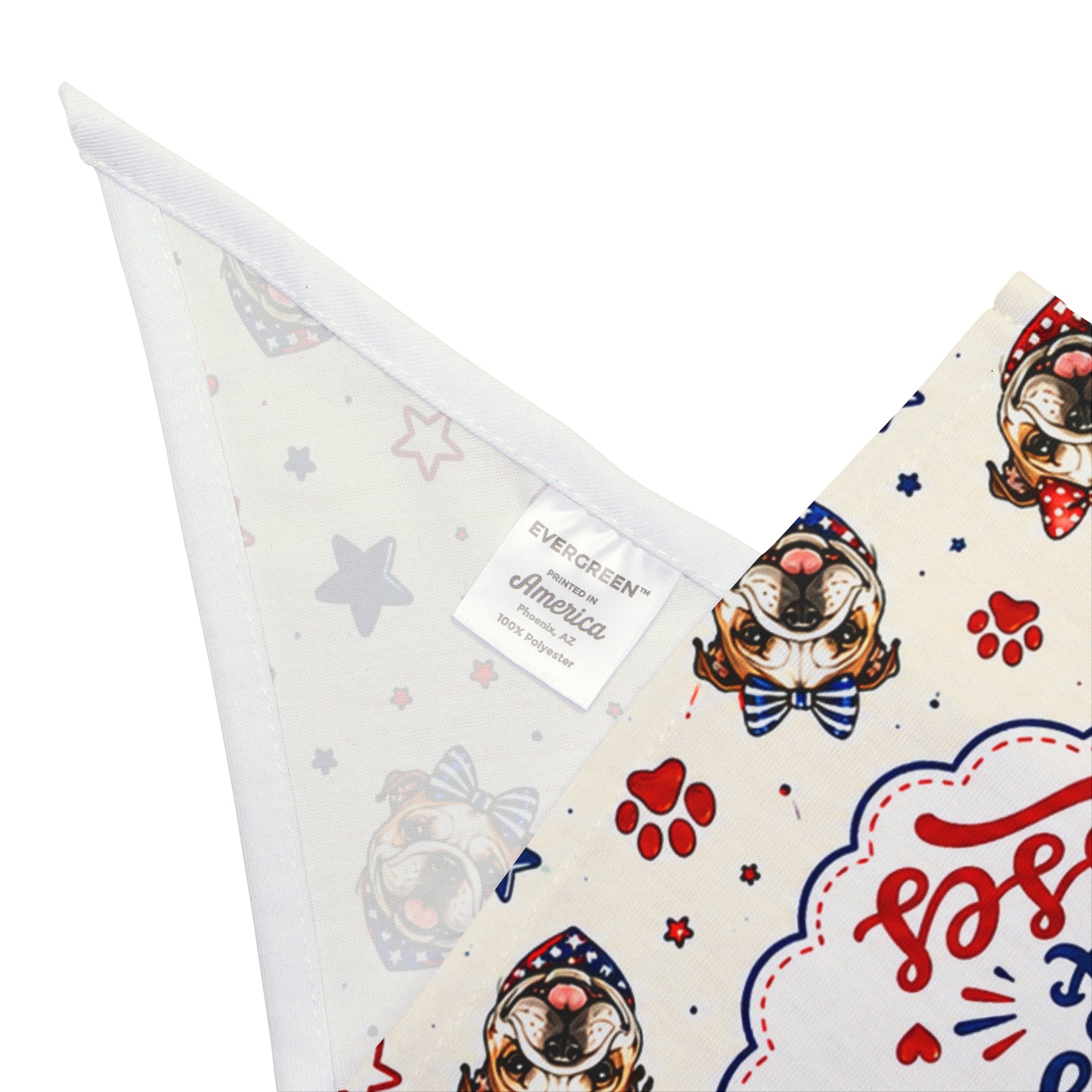 Liberty, Wiggles & Kisses 4th of July Dog Bandana (English)