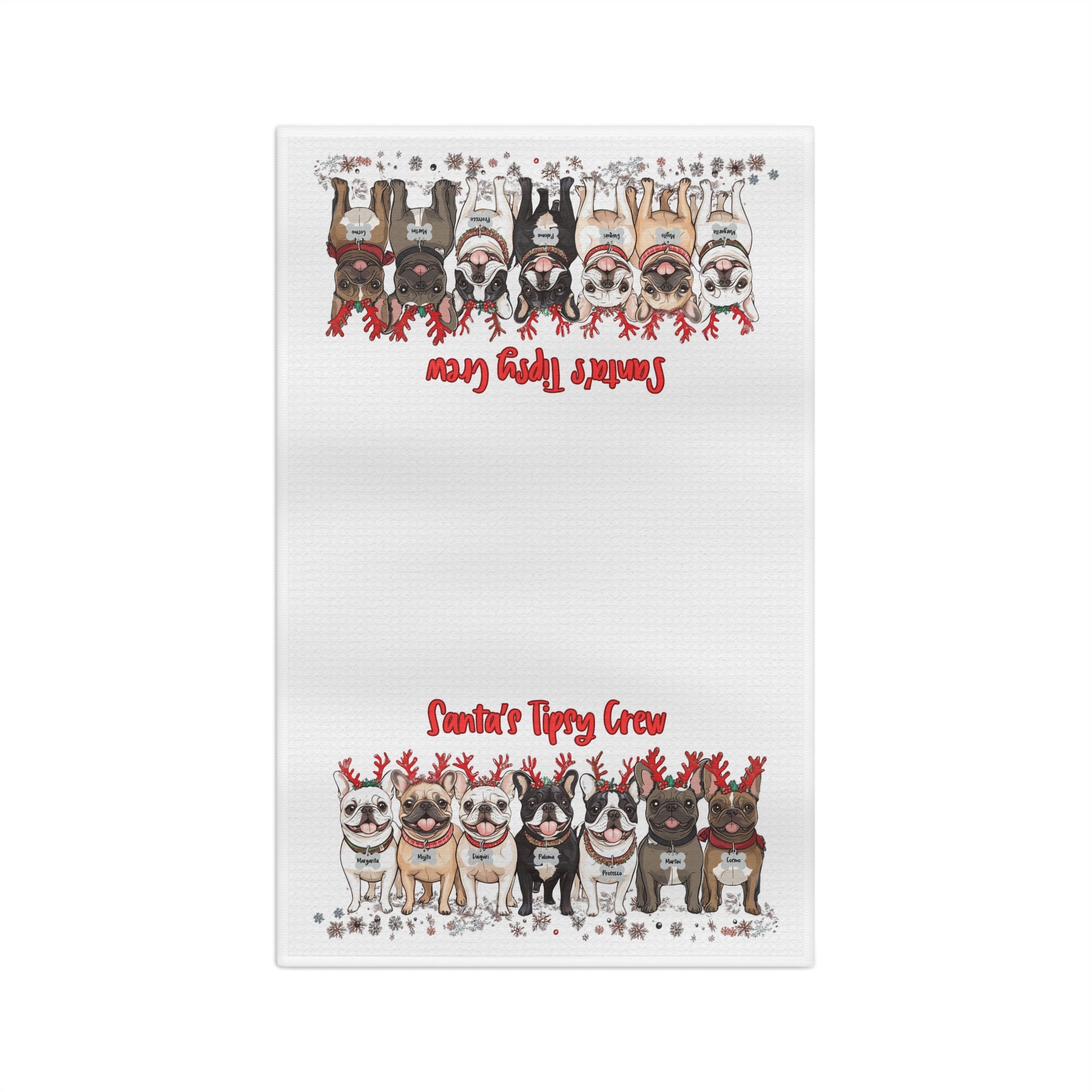 "Santa’s Tipsy Crew" Christmas Microfiber Tea Towel (French)