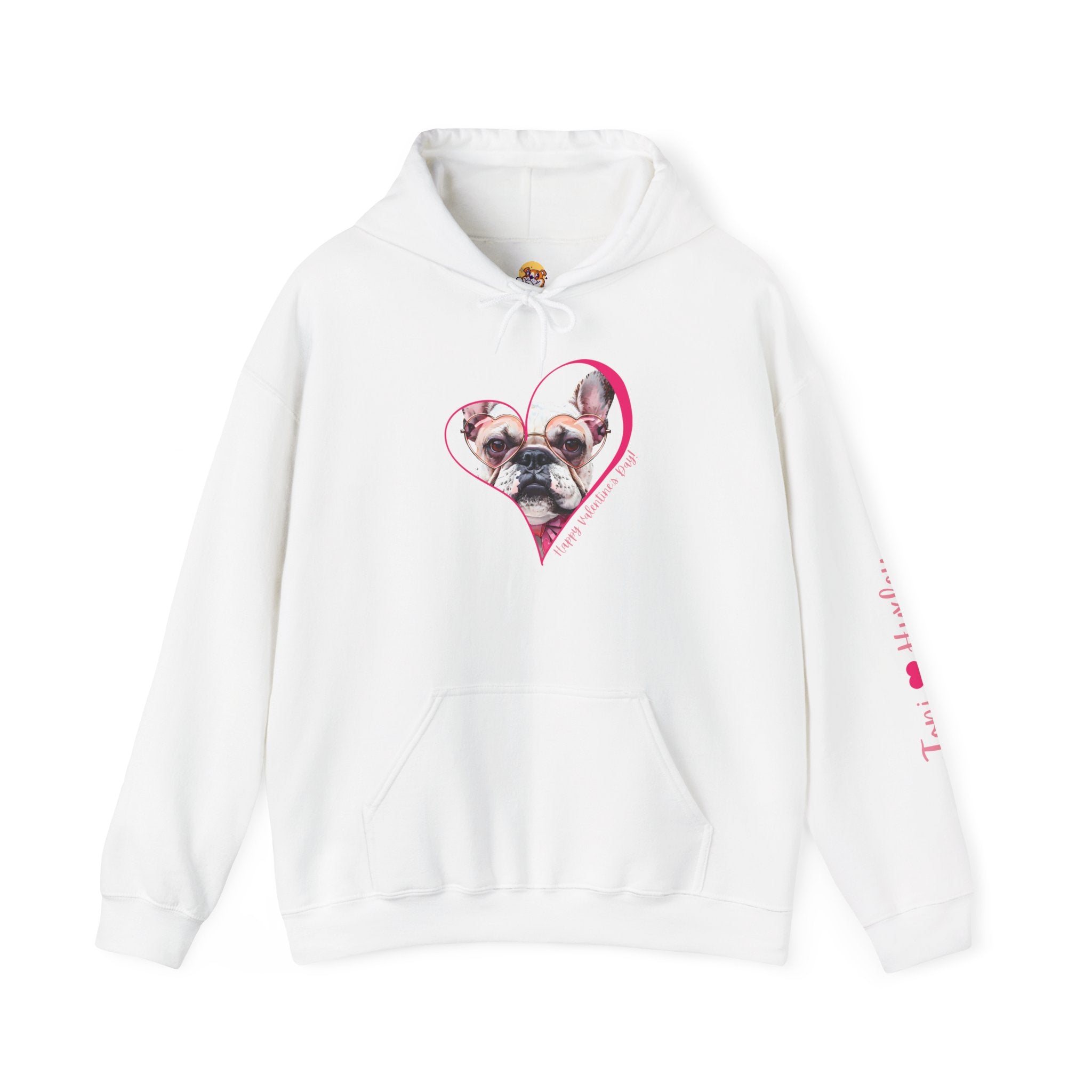 Personalized Paw-fect Love Valentine’s Unisex Heavy Blend™ Hooded Sweatshirt (French)