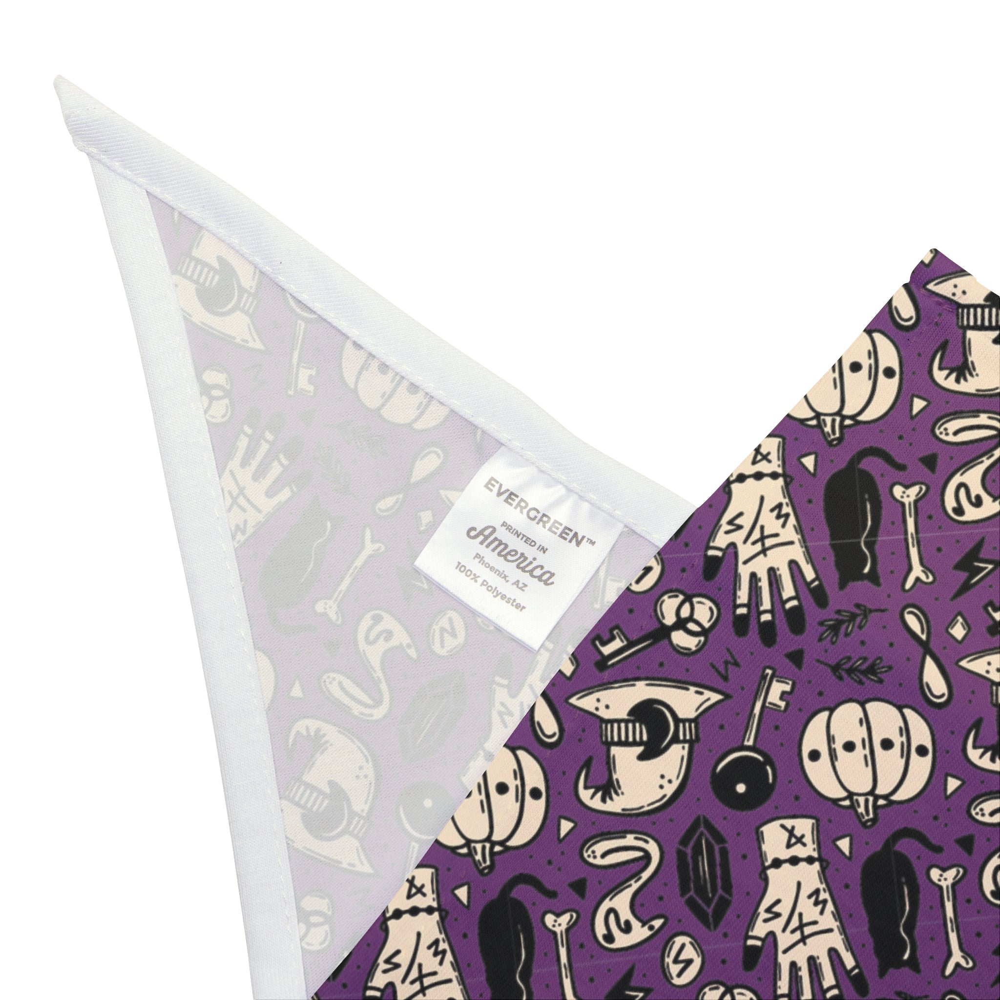 Halloween Bulldog Bandana (English/French/Purple/Witch Hat)