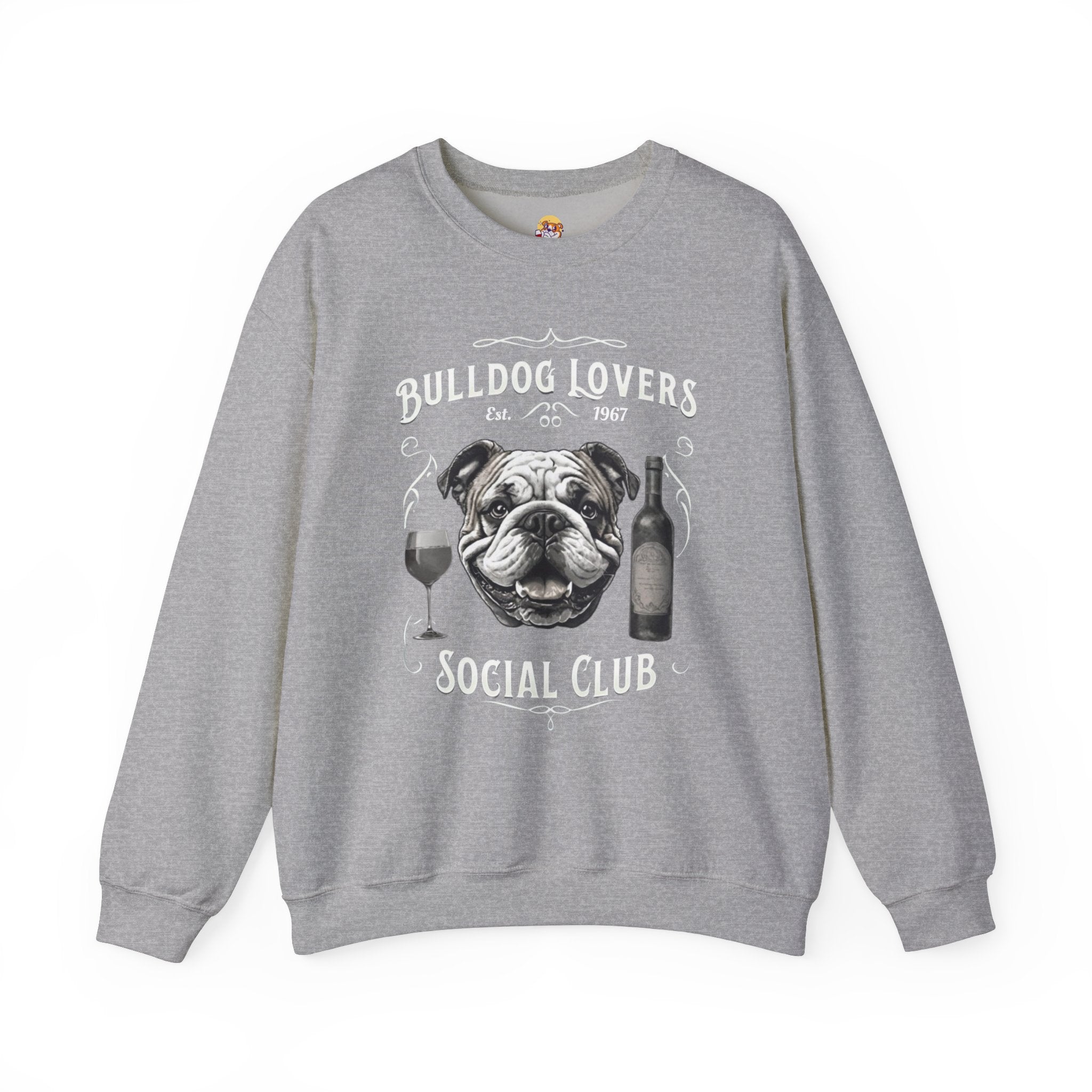 Bulldog Lovers Social Club Unisex Heavy Blend™ Crewneck Sweatshirt (English/Wine)