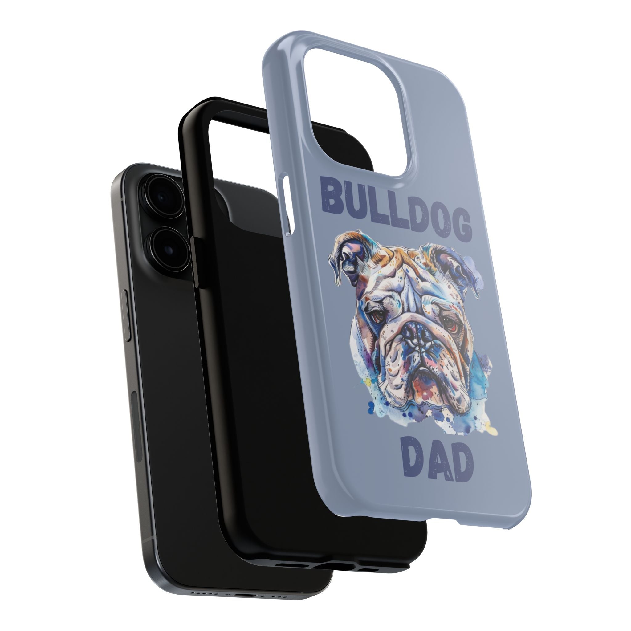 Bulldog Dad iPhone Cases (English/Watercolor) New