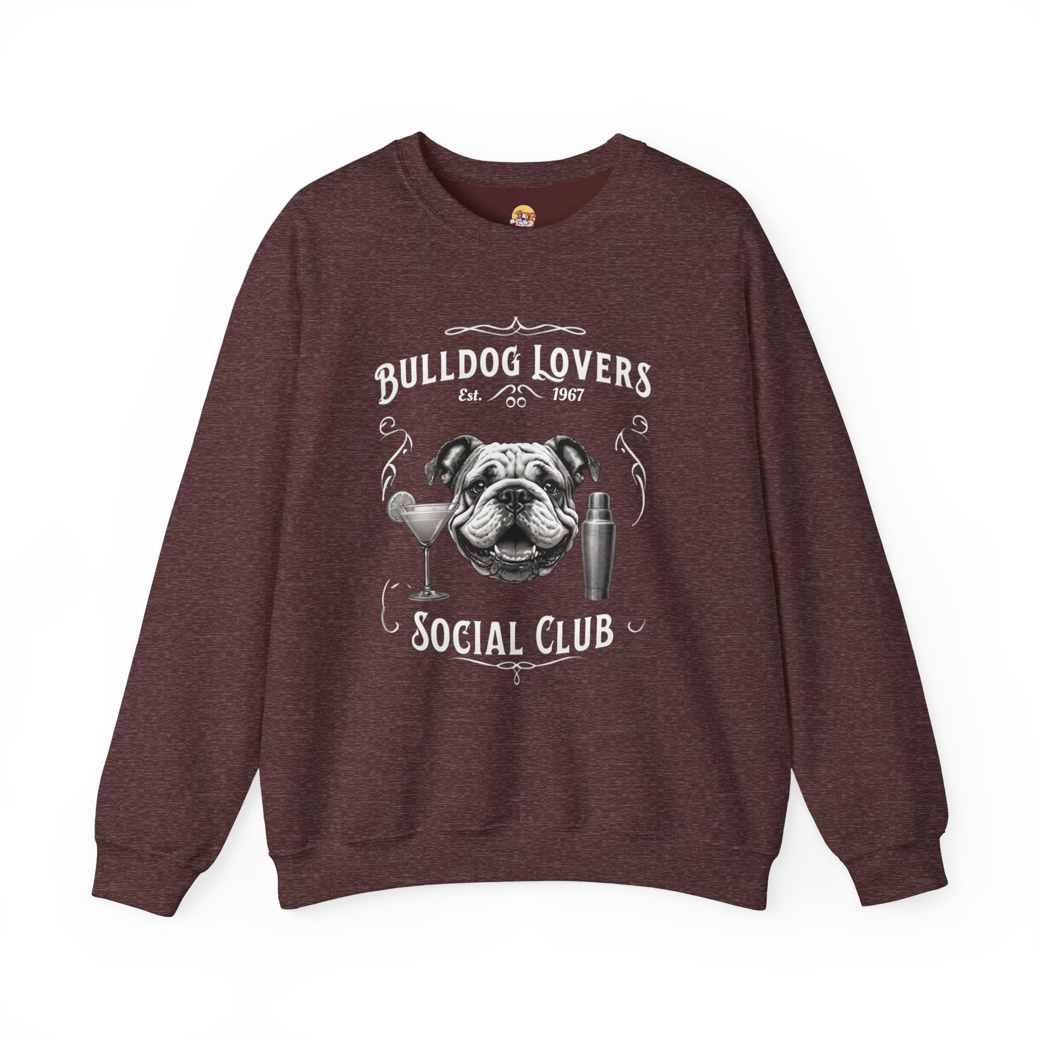 Bulldog Lovers Social Club Unisex Heavy Blend™ Crewneck Sweatshirt (English/Cocktail)